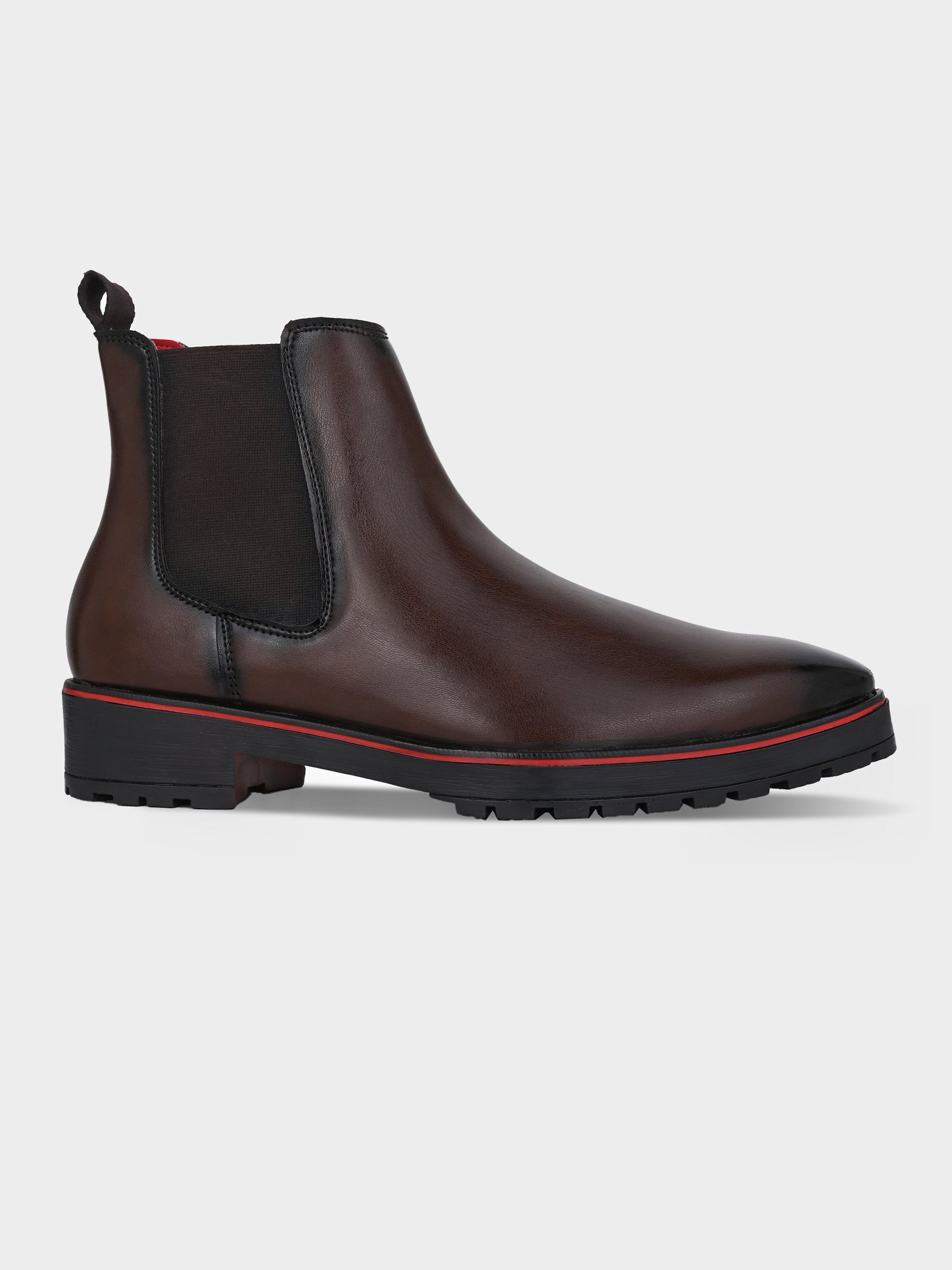 Frank Romello Men's Black Embossed Chelsea Boots