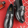 Black & Brown  leather Print Penny Slip-On Loafers