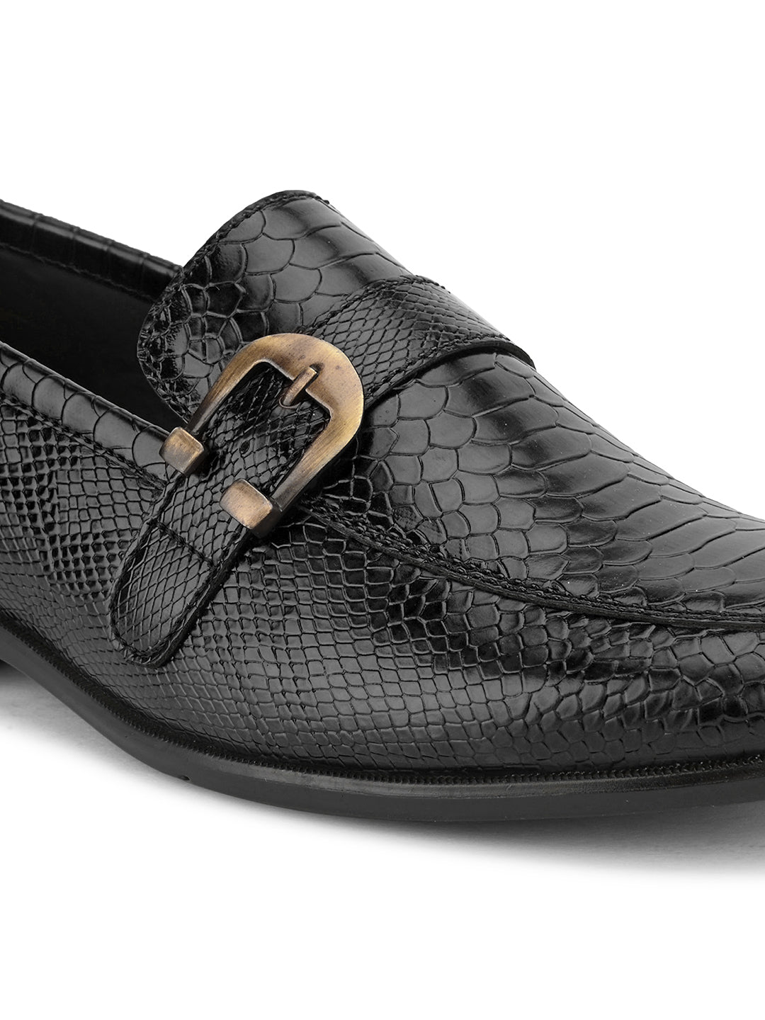 Men Textured Formal Monk Shoes