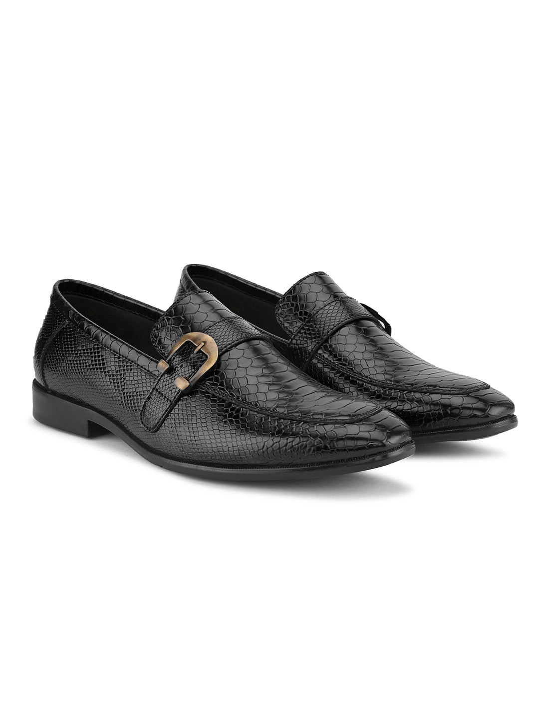 Men Textured Formal Monk Shoes