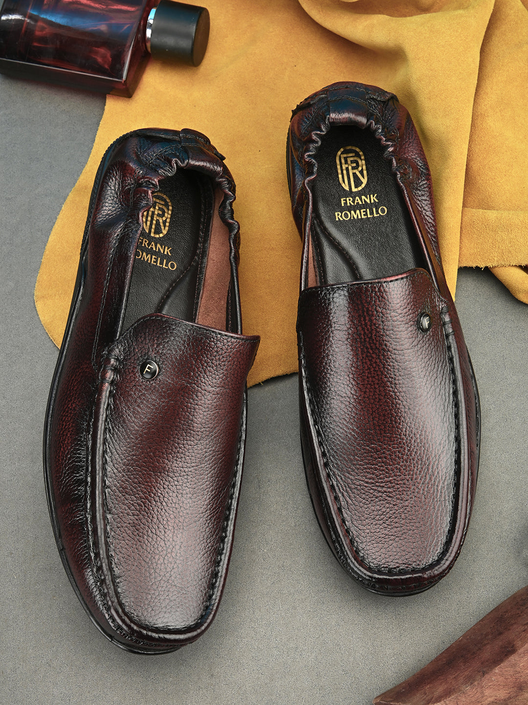 Black & Brown Laser Detailing Tassel Slip-On Loafers