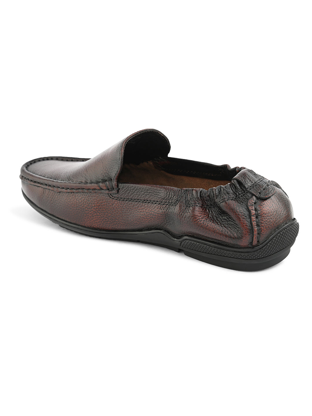 Black & Brown Laser Detailing Tassel Slip-On Loafers