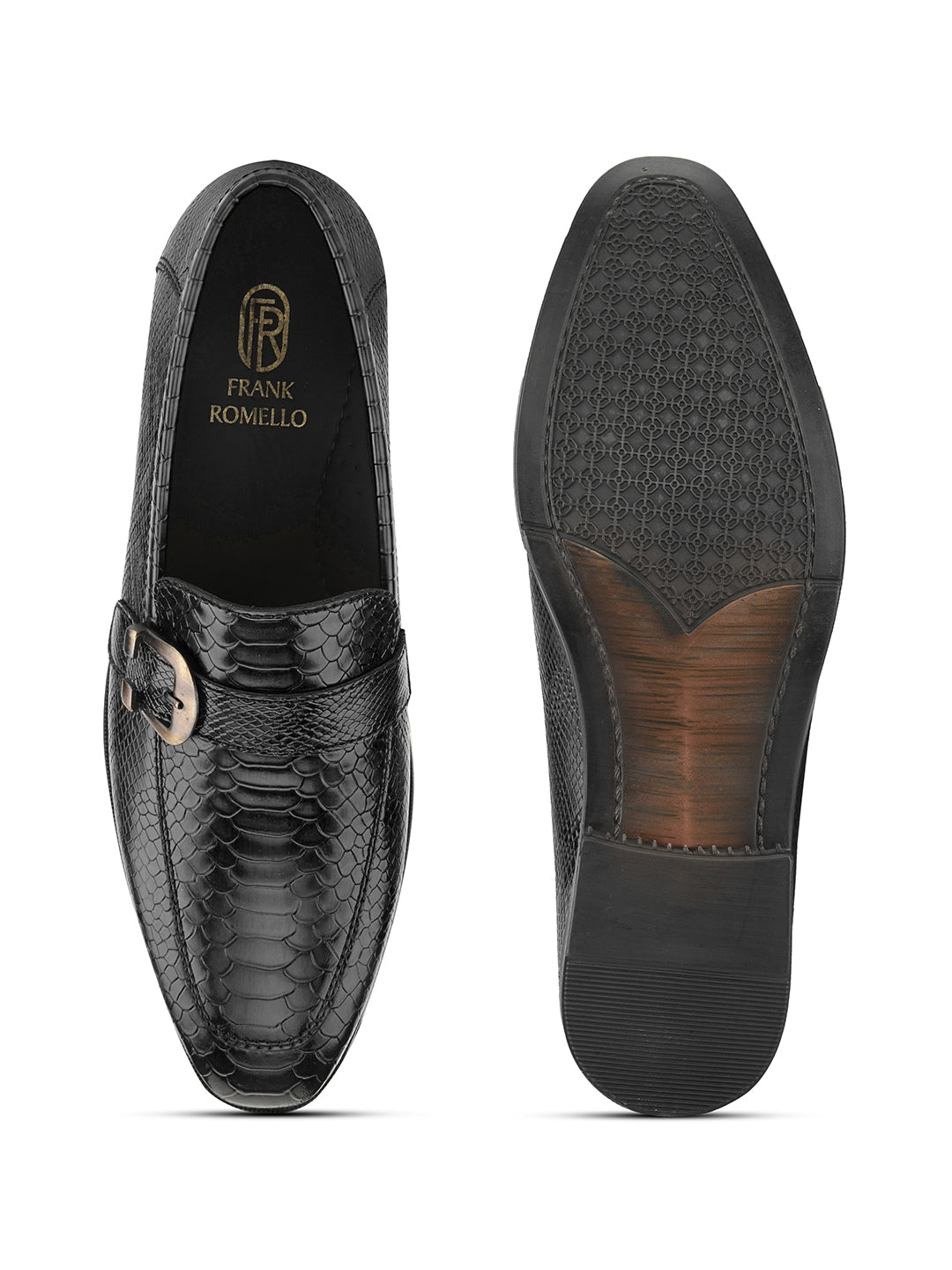Men Textured Formal Monk Shoes