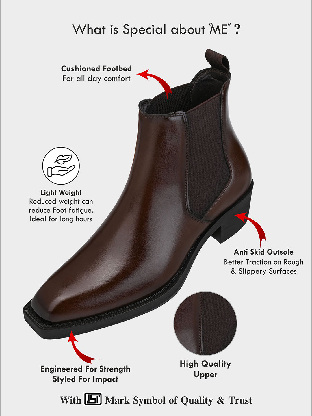 FRANK ROMELLO Men Luxe Elevated Chelsea Ankle Boots