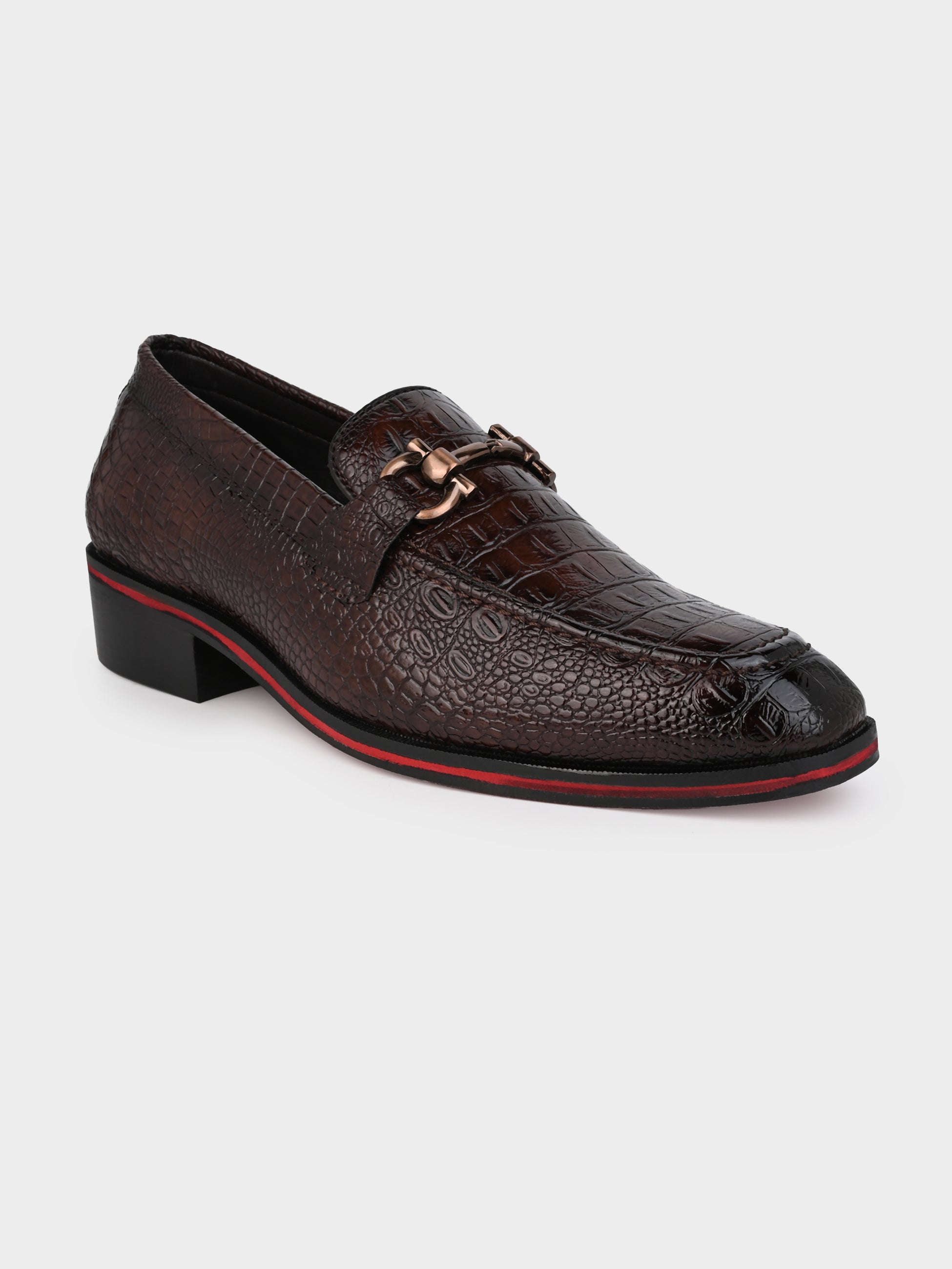 Men's Handcrafted Textured Loafers with Cuban Heels