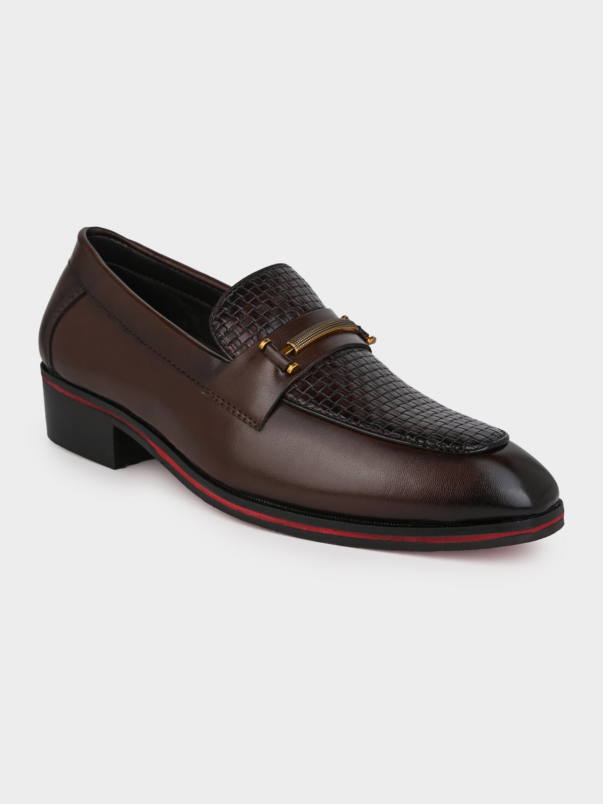 Men's Handcrafted Textured Loafers with Cuban Heels