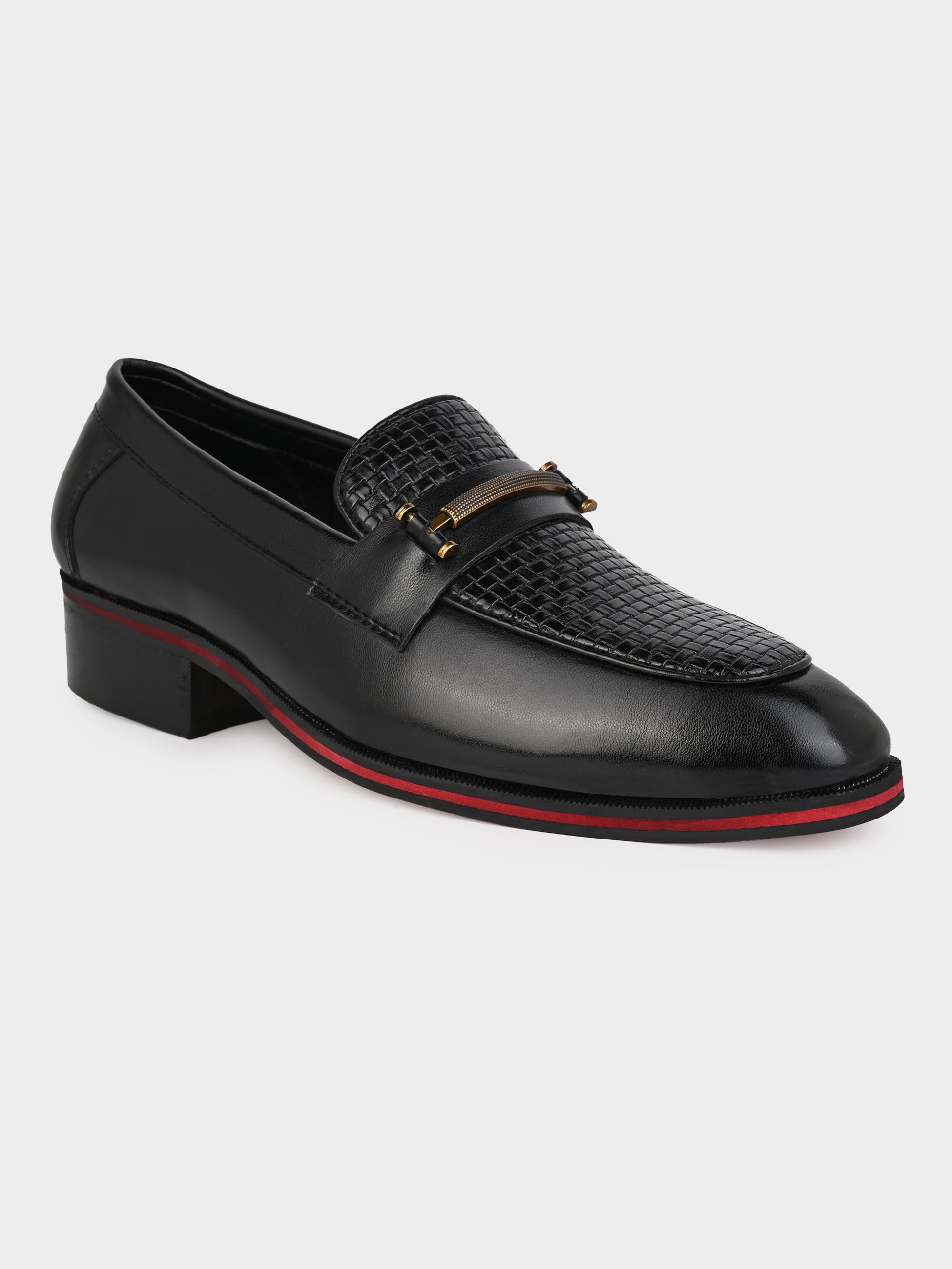 Men's Handcrafted Textured Loafers with Cuban Heels