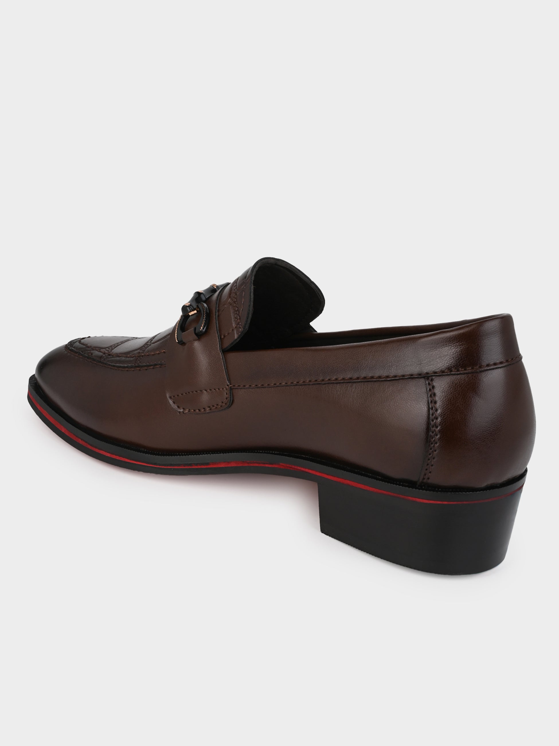 Men's Handcrafted Textured Loafers with Cuban Heels