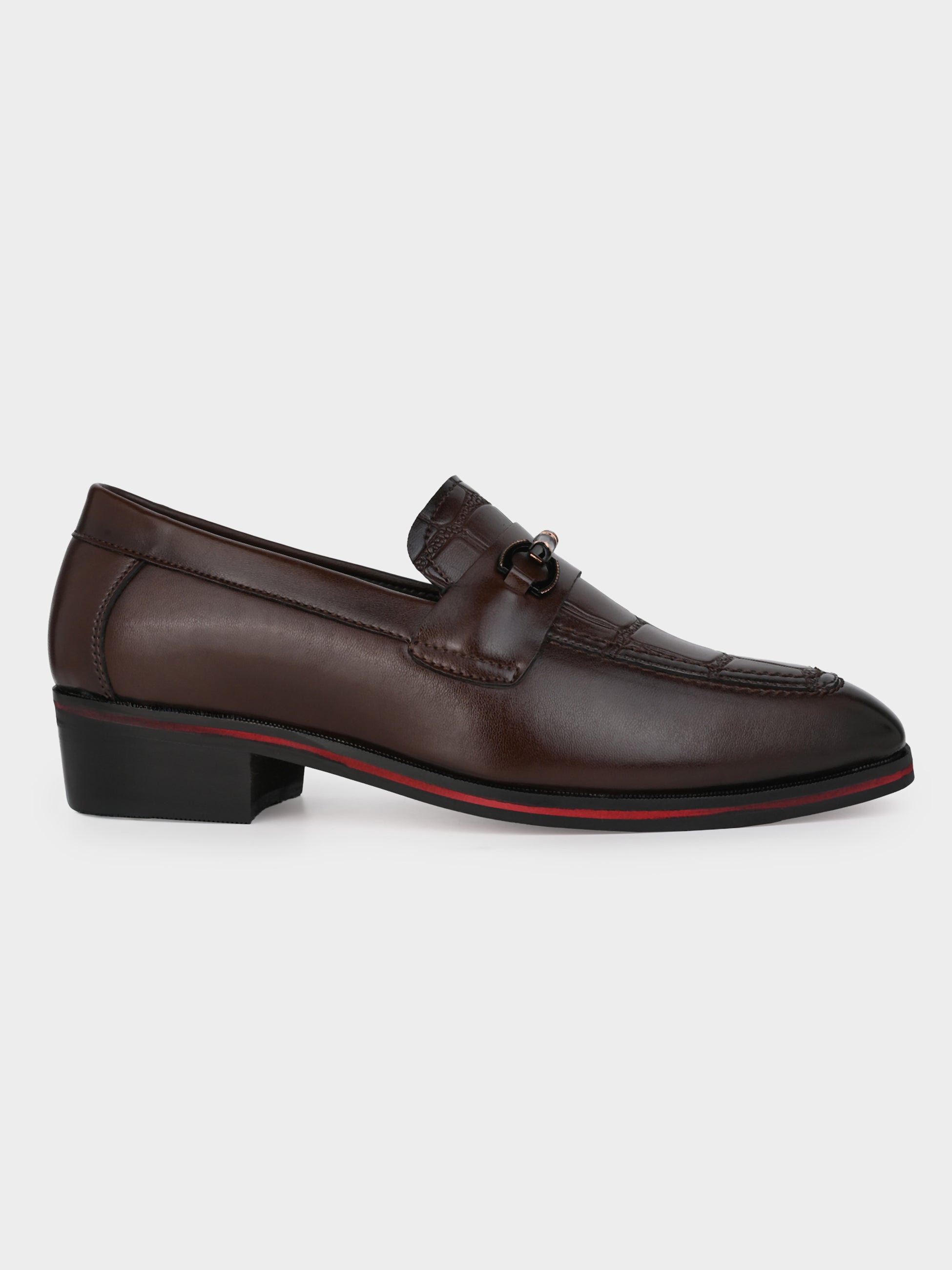 Men's Handcrafted Textured Loafers with Cuban Heels
