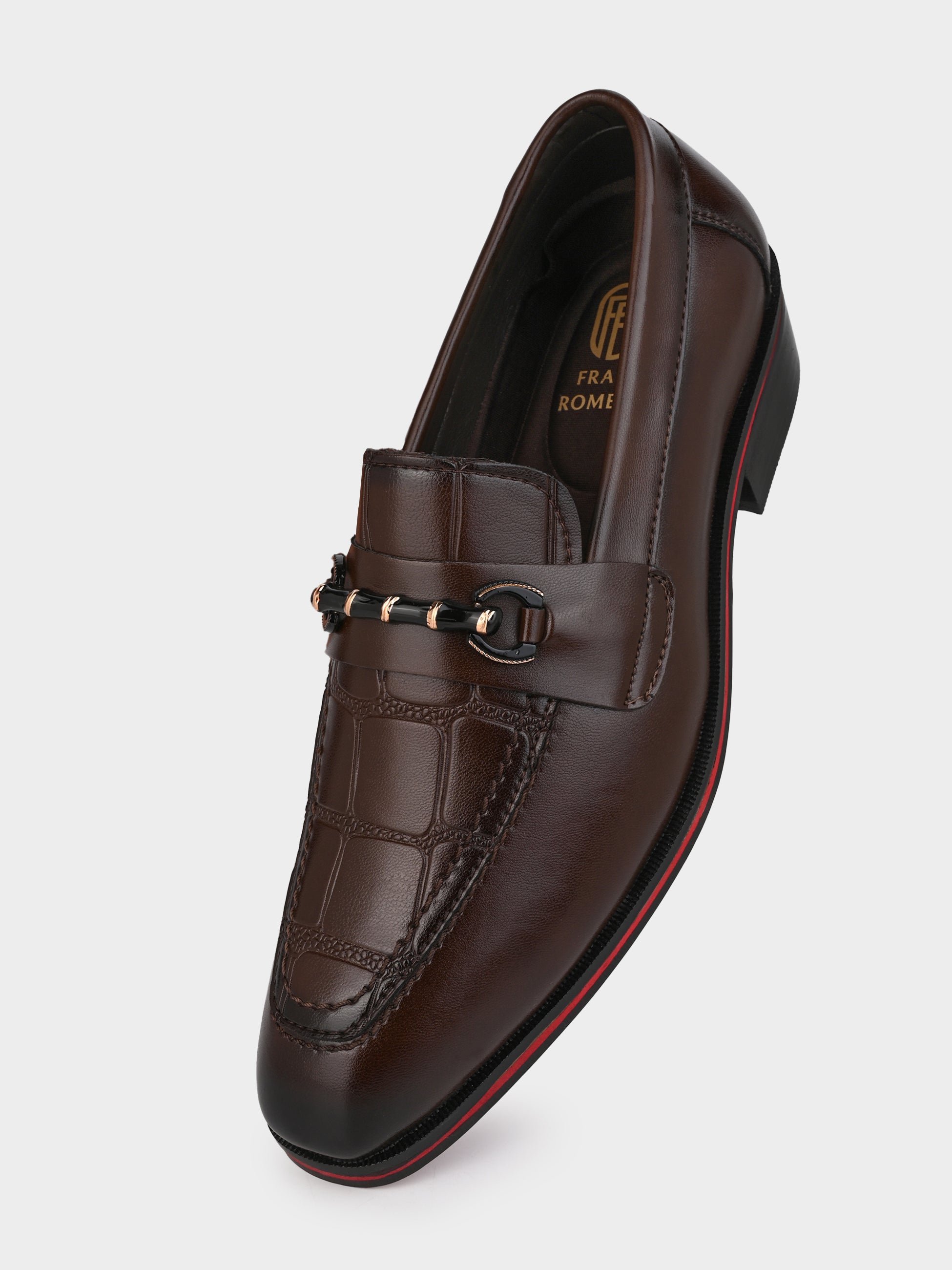 Men's Handcrafted Textured Loafers with Cuban Heels