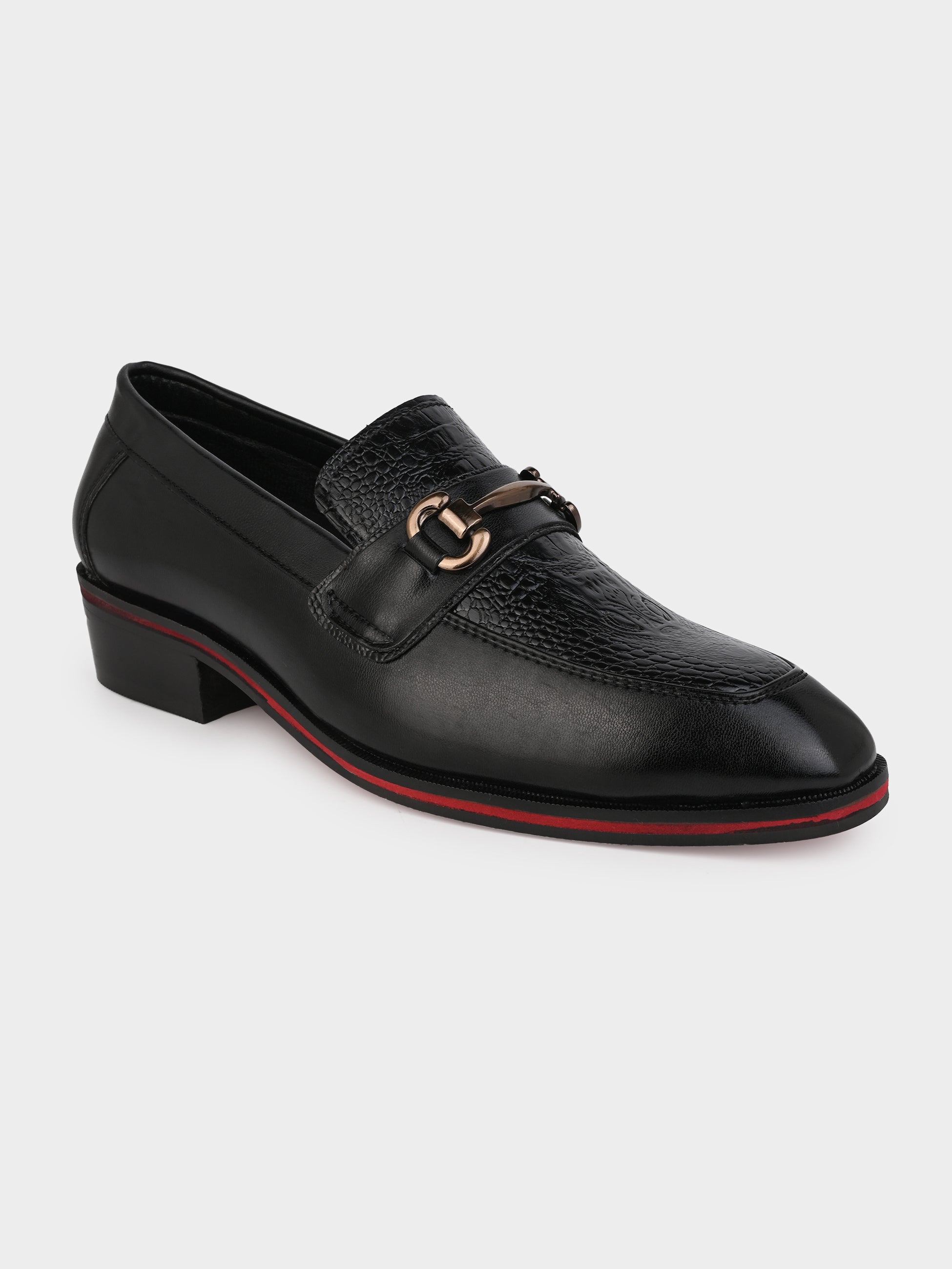 Men's Handcrafted Textured Loafers with Cuban Heels