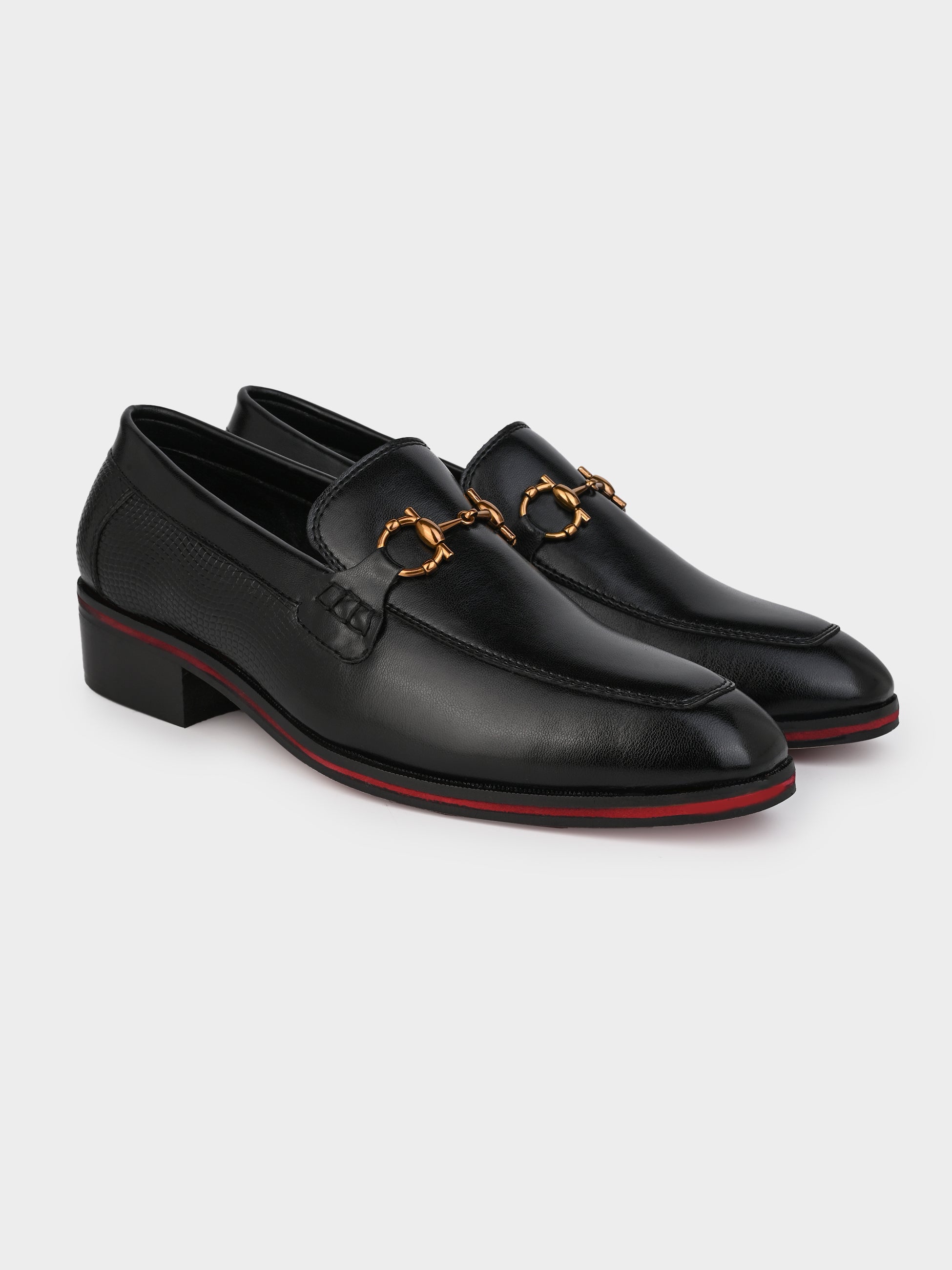 Men's Handcrafted Textured Loafers with Cuban Heels