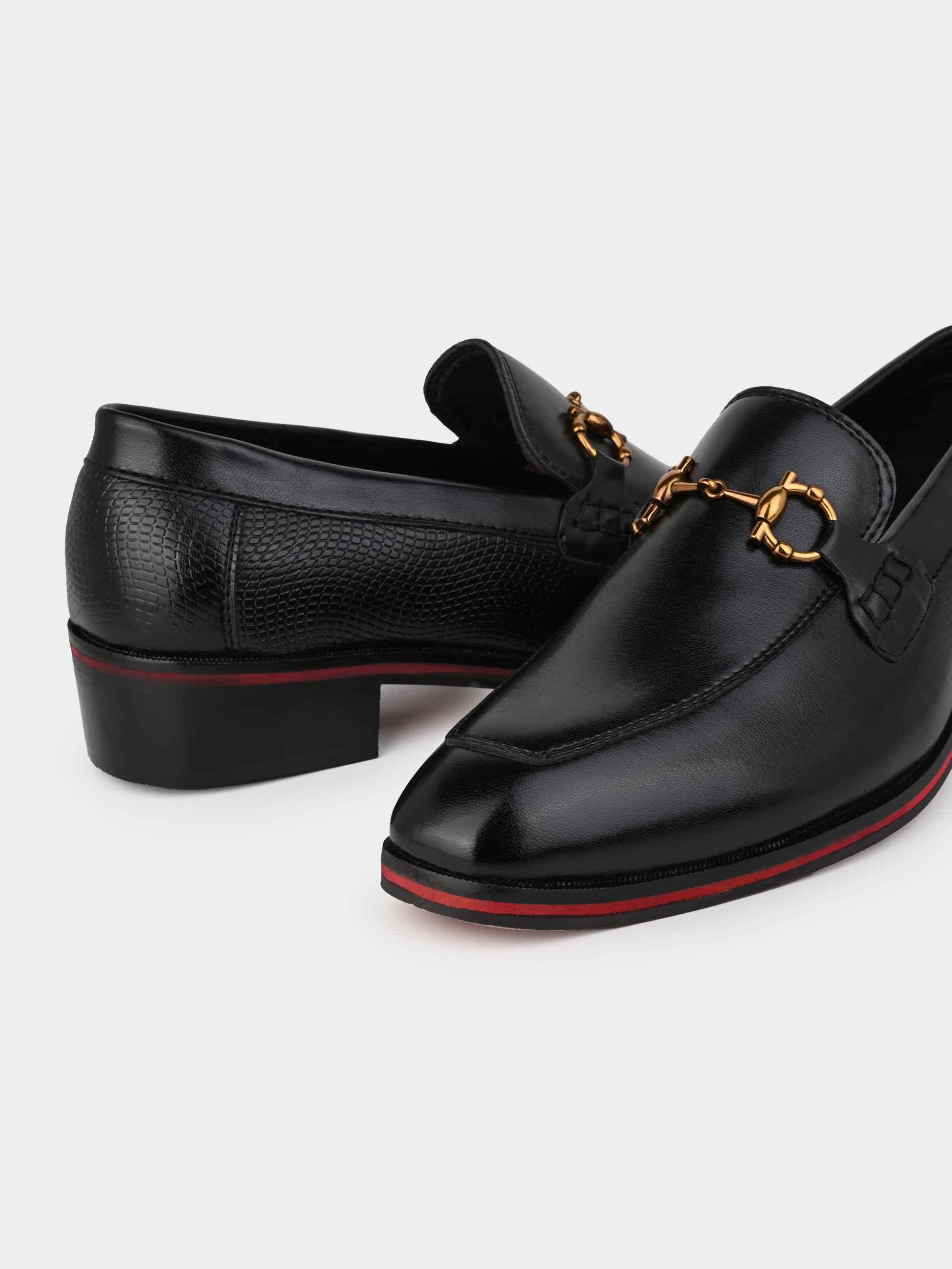 Men's Handcrafted Textured Loafers with Cuban Heels