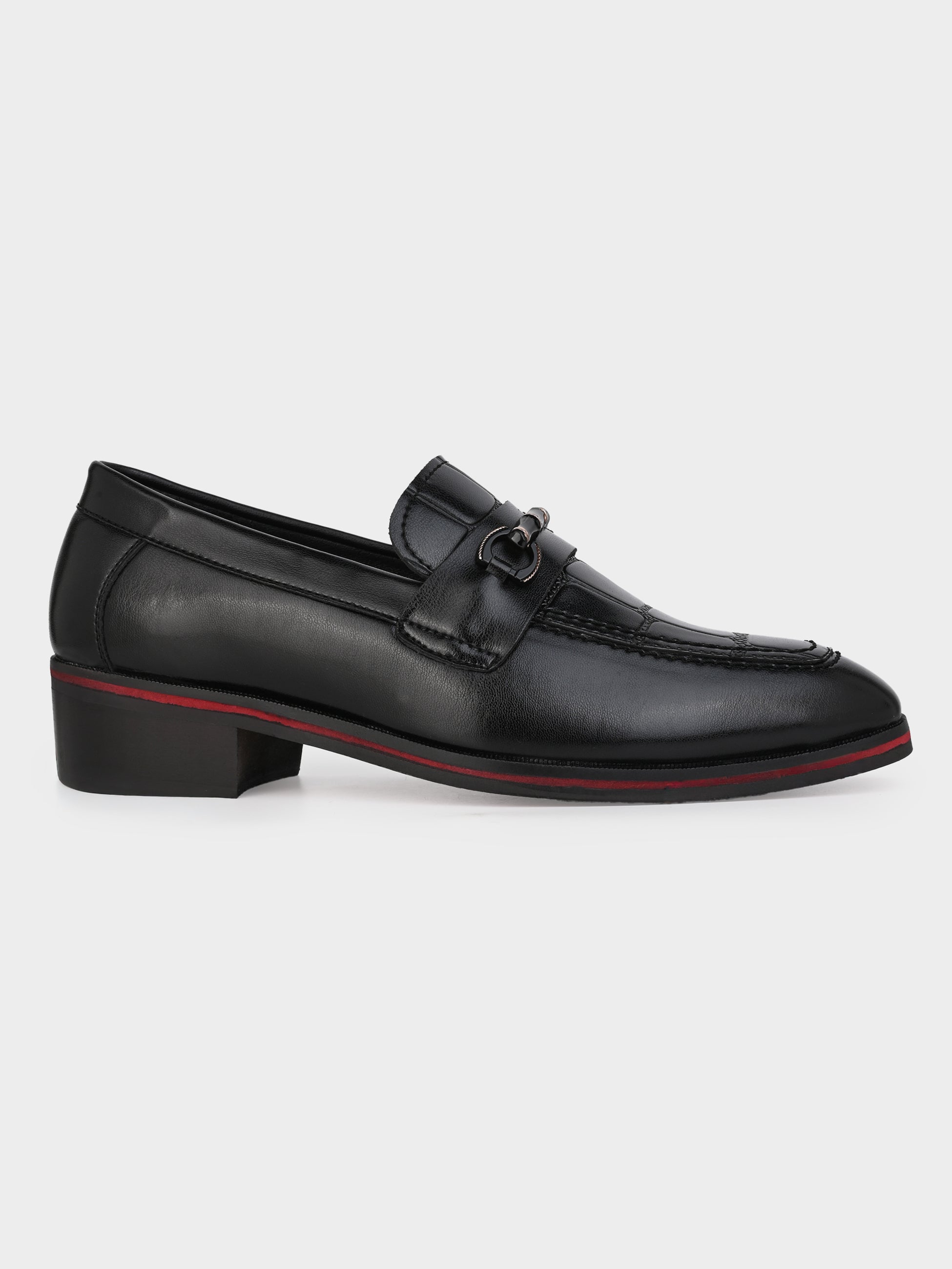 Men's Handcrafted Textured Loafers with Cuban Heels