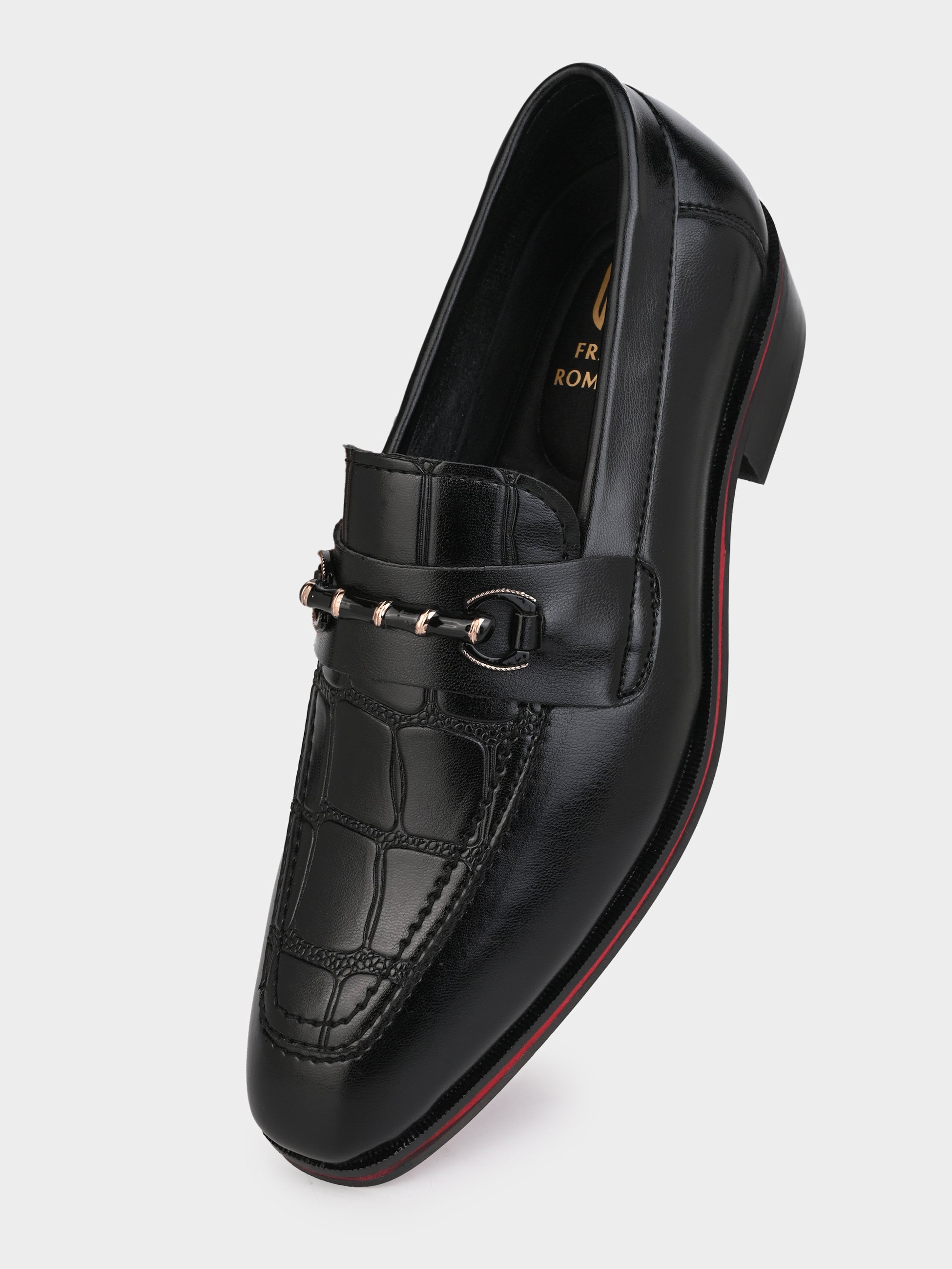 Men's Handcrafted Textured Loafers with Cuban Heels