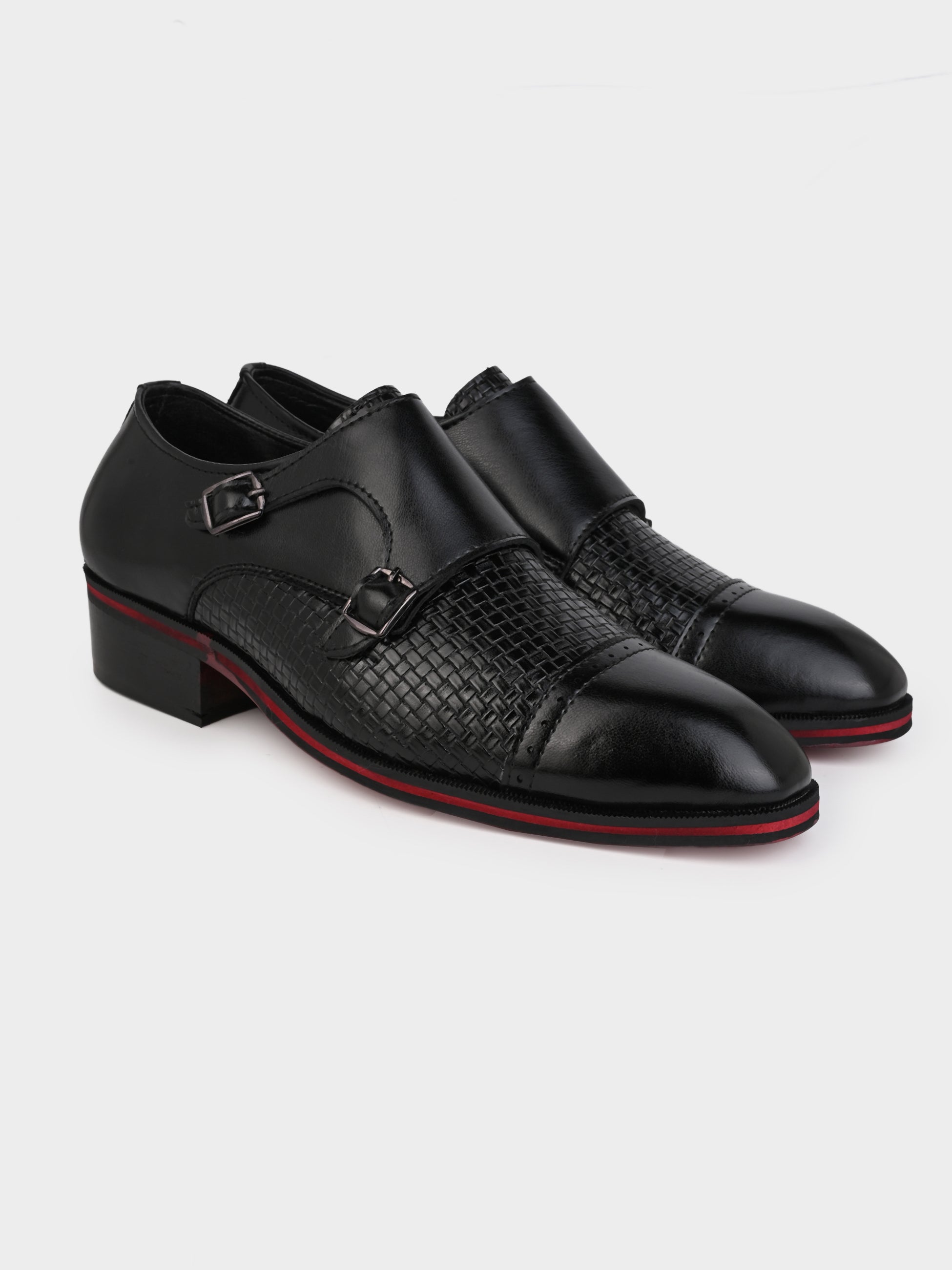 Men's Handcrafted Textured Loafers with Cuban Heels