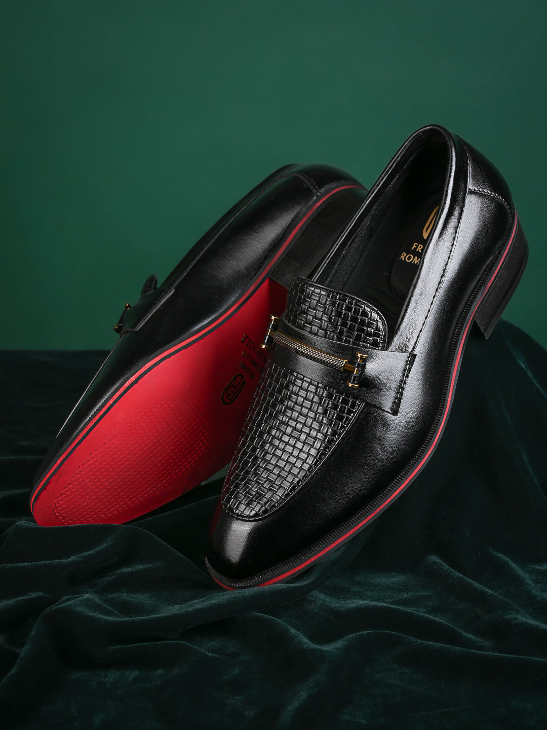 Men's Handcrafted Textured Loafers with Cuban Heels