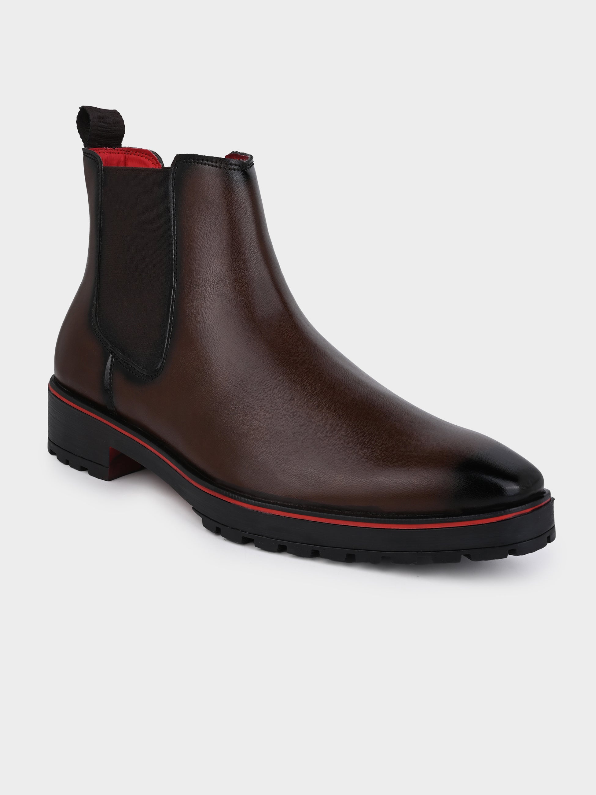 Frank Romello Men's Black Embossed Chelsea Boots