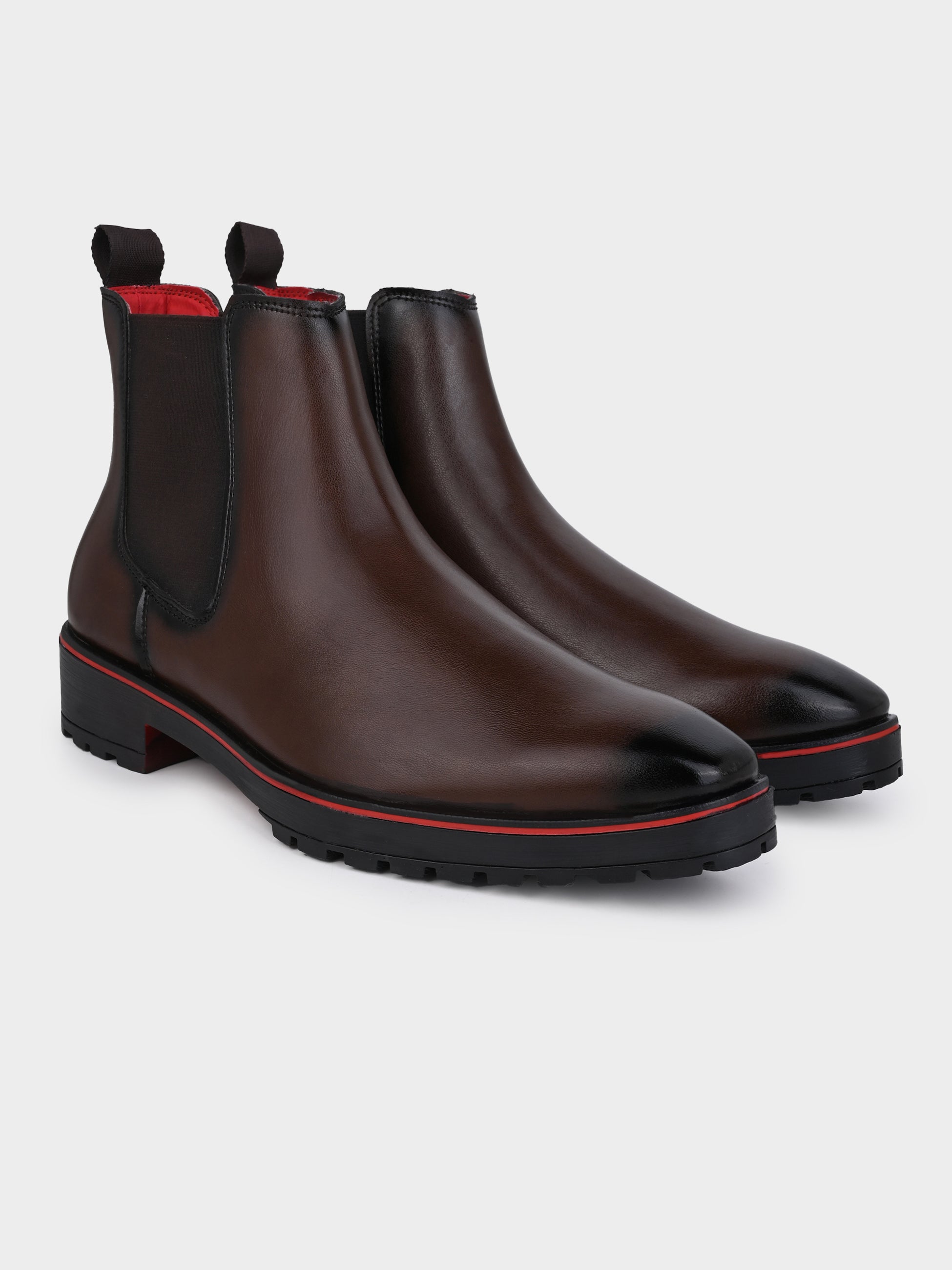Frank Romello Men's Black Embossed Chelsea Boots