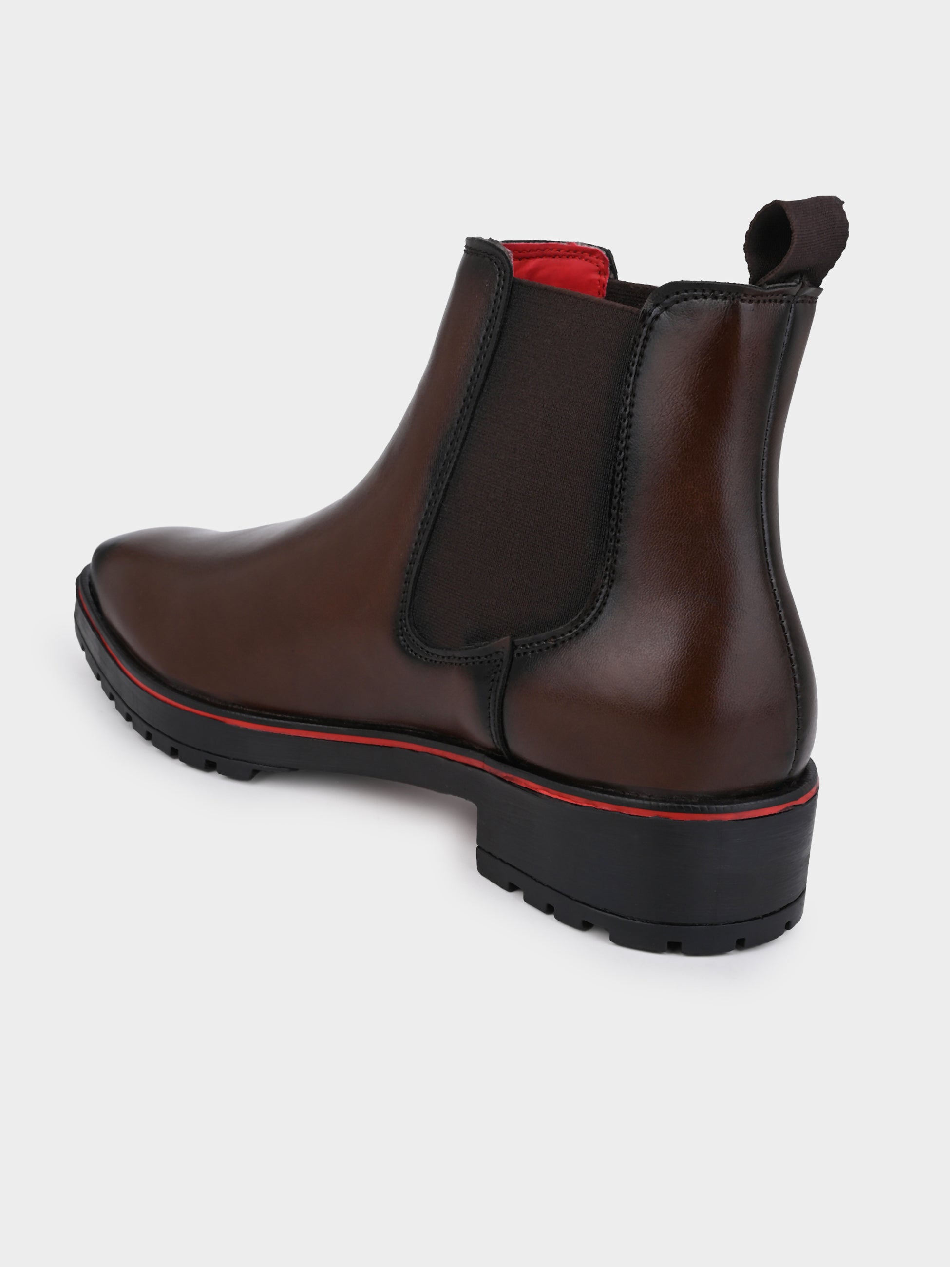 Frank Romello Men's Black Embossed Chelsea Boots