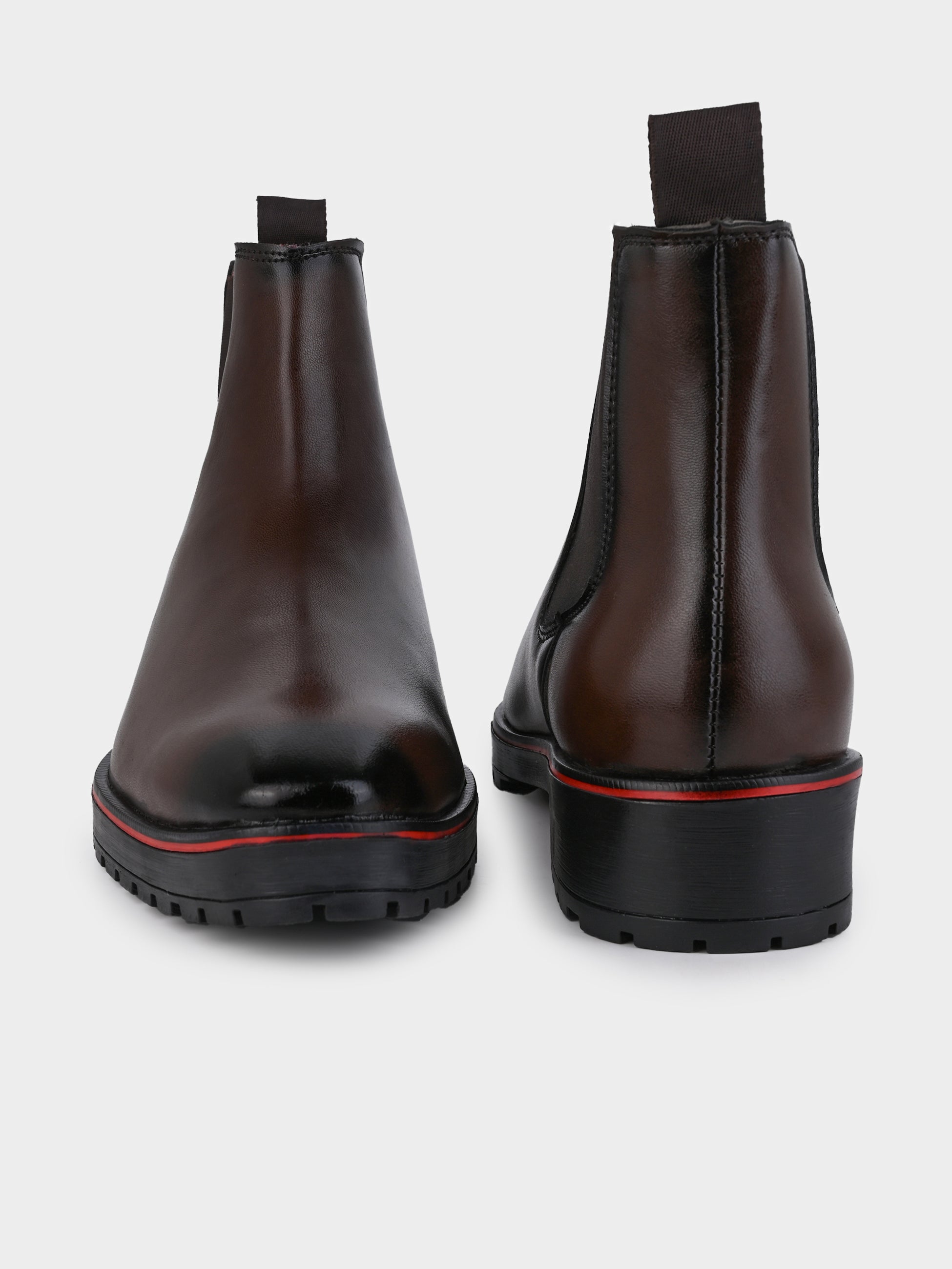 Frank Romello Men's Black Embossed Chelsea Boots