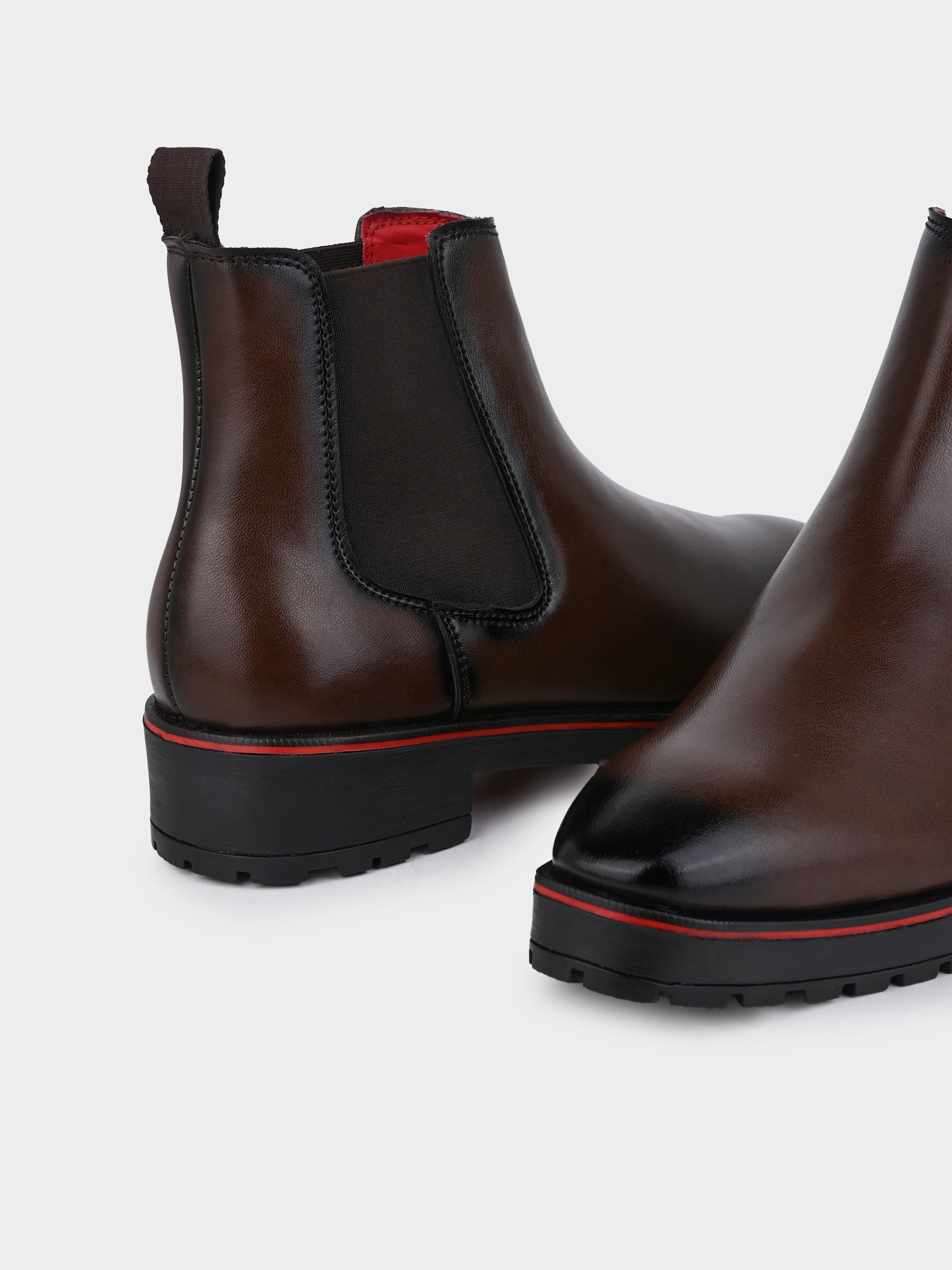 Frank Romello Men's Black Embossed Chelsea Boots