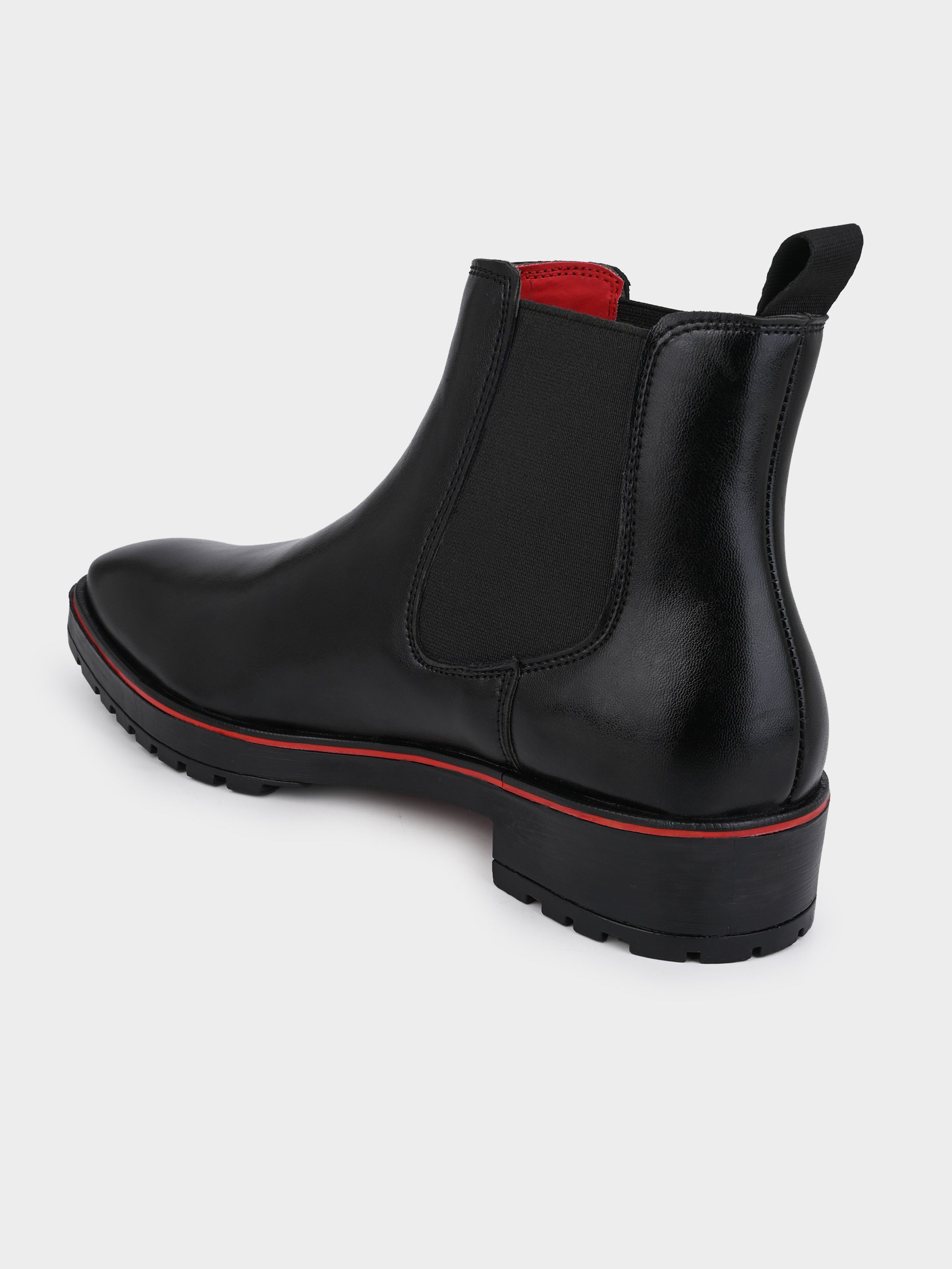 Frank Romello Men's Black Embossed Chelsea Boots