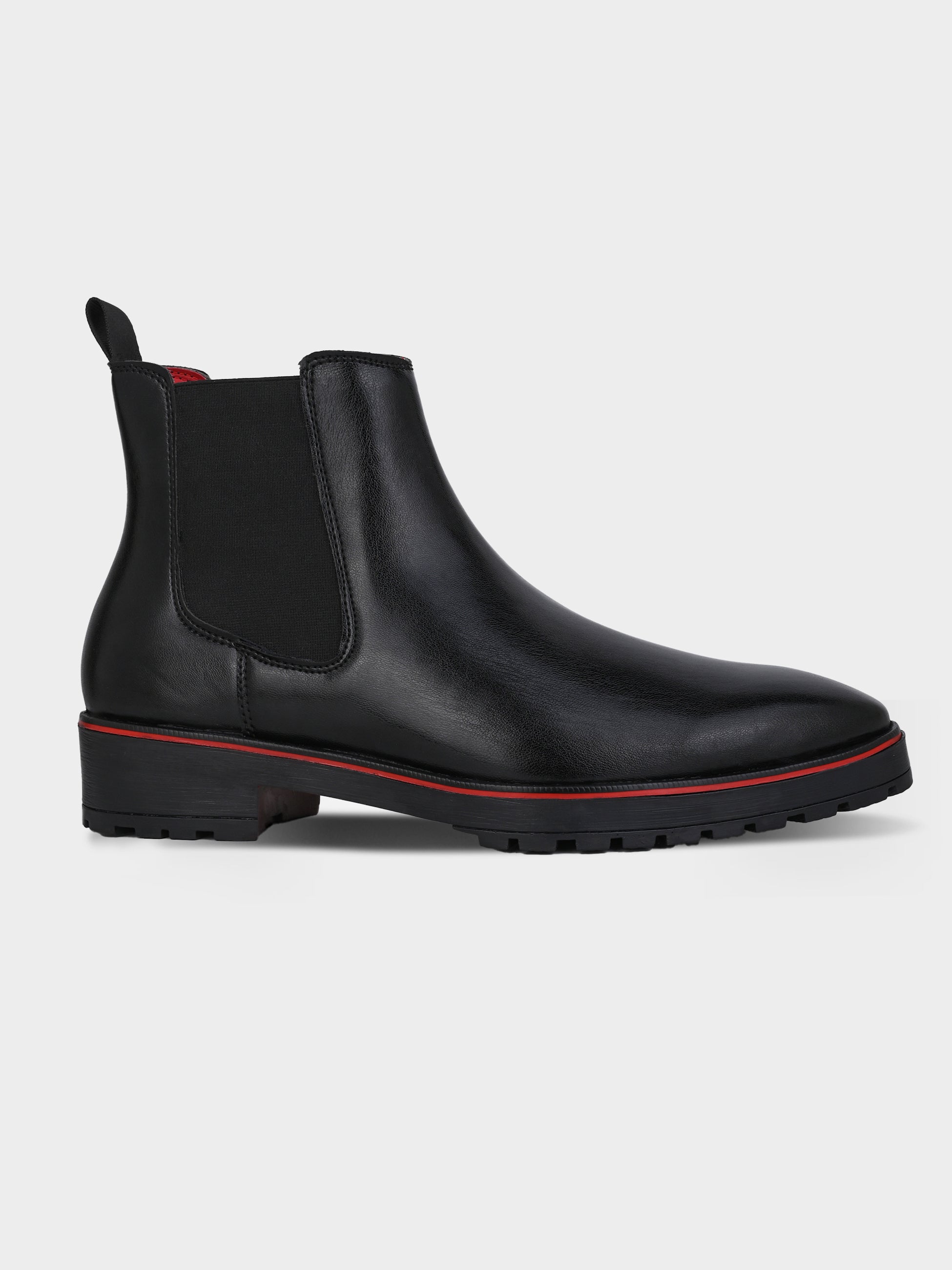 Frank Romello Men's Black Embossed Chelsea Boots