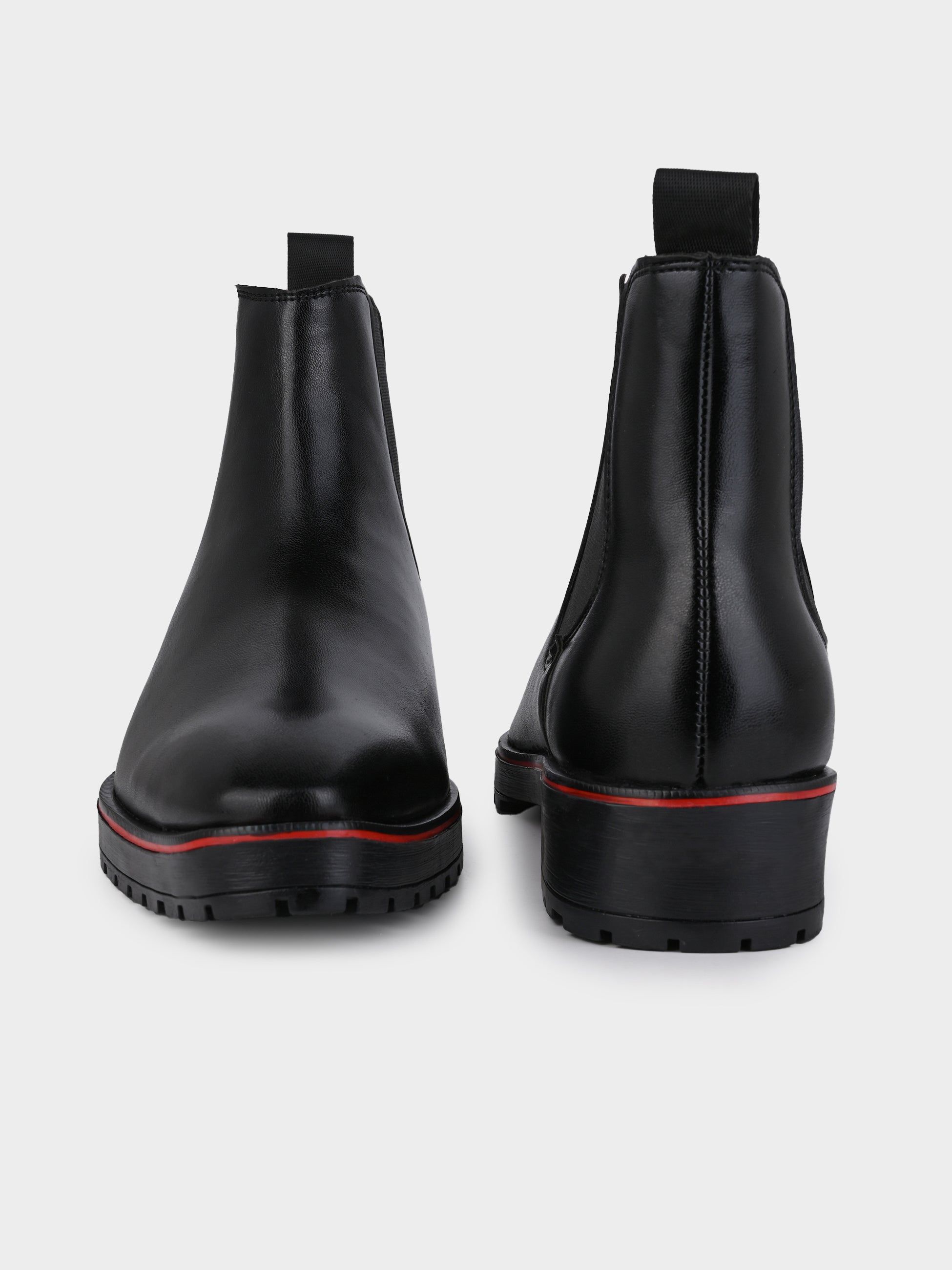 Frank Romello Men's Black Embossed Chelsea Boots