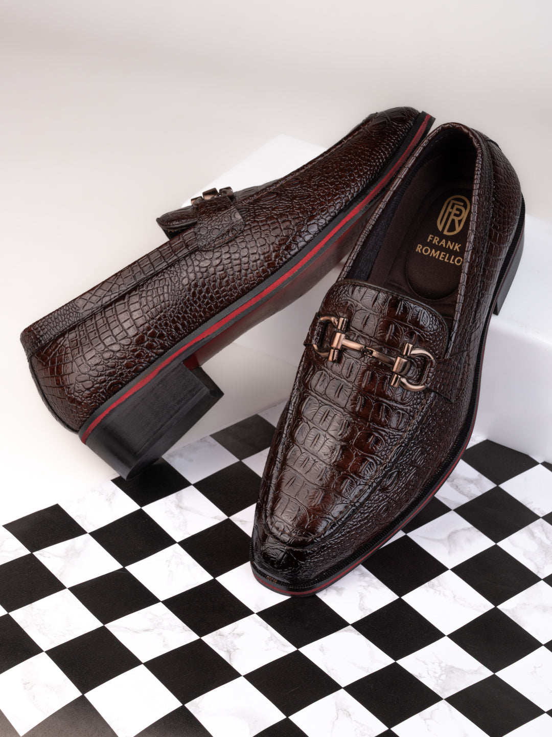 Men's Handcrafted Textured Loafers with Cuban Heels