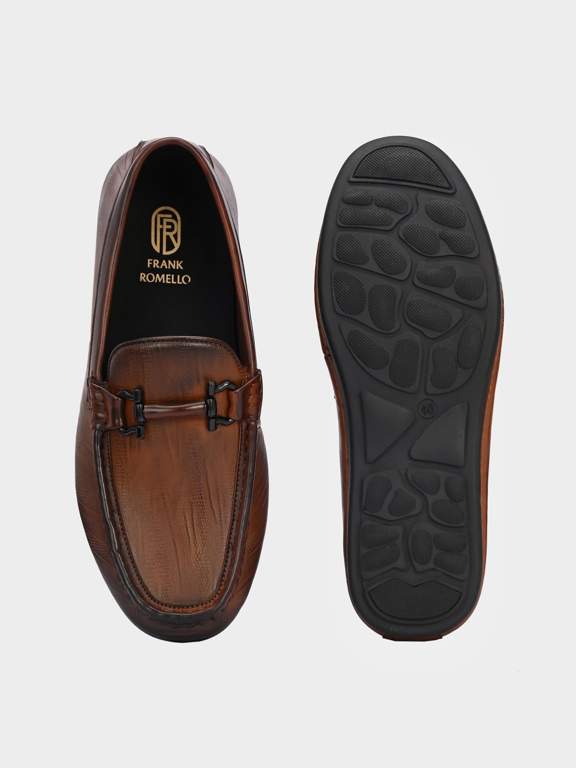 FRANKROMELLO Men Textured Loafers
