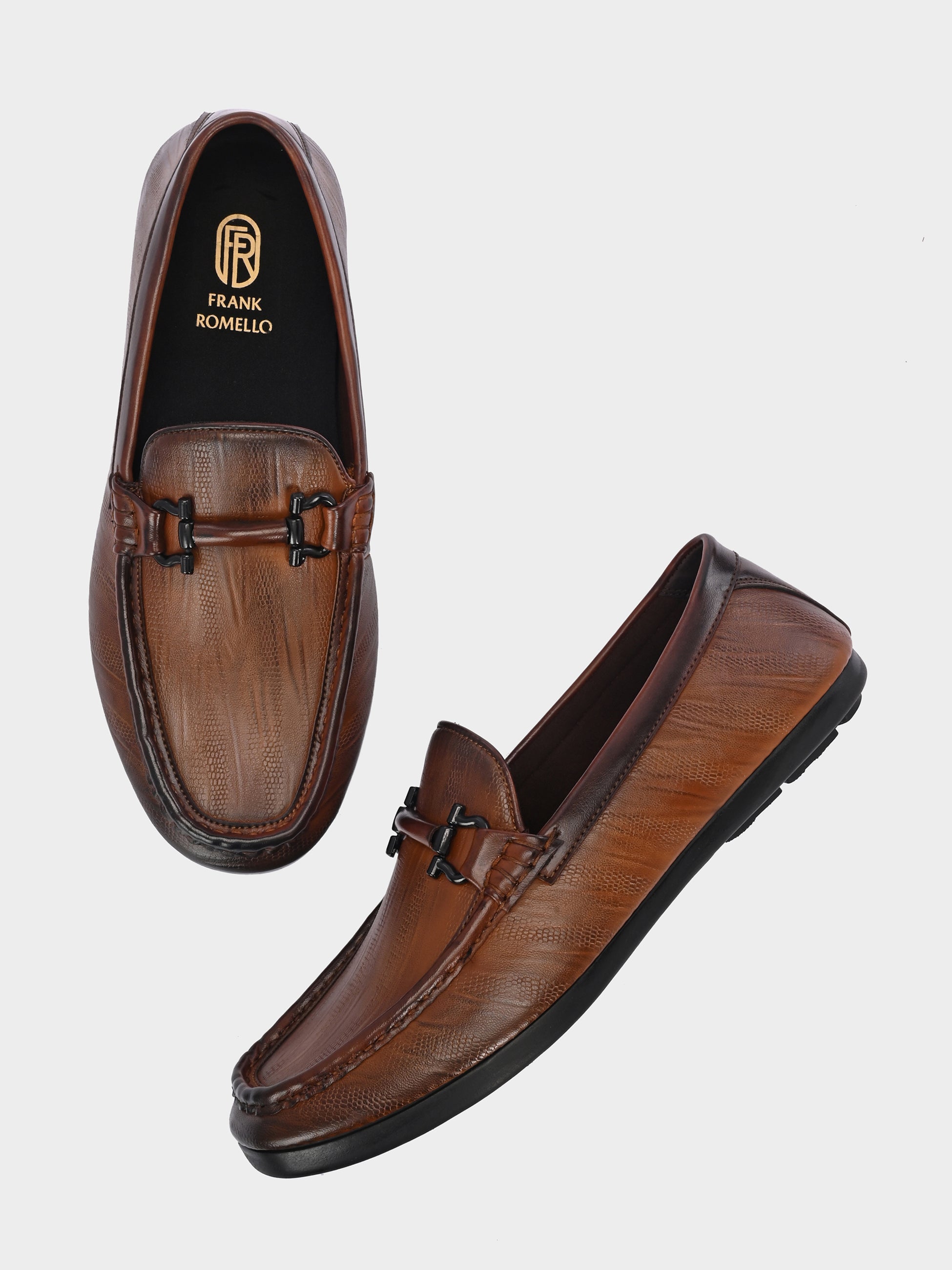 FRANKROMELLO Men Textured Loafers