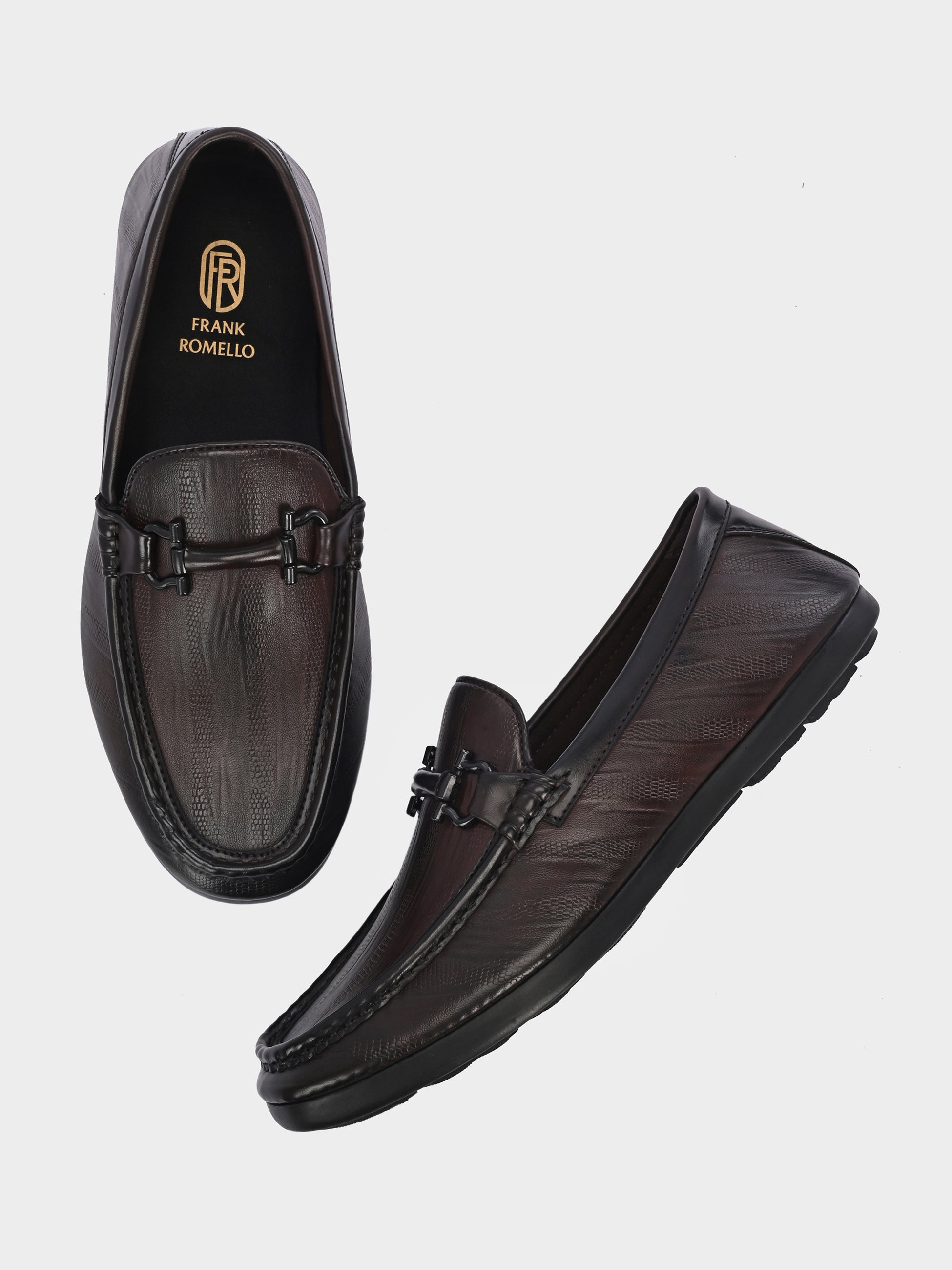 FRANKROMELLO Men Textured Loafers