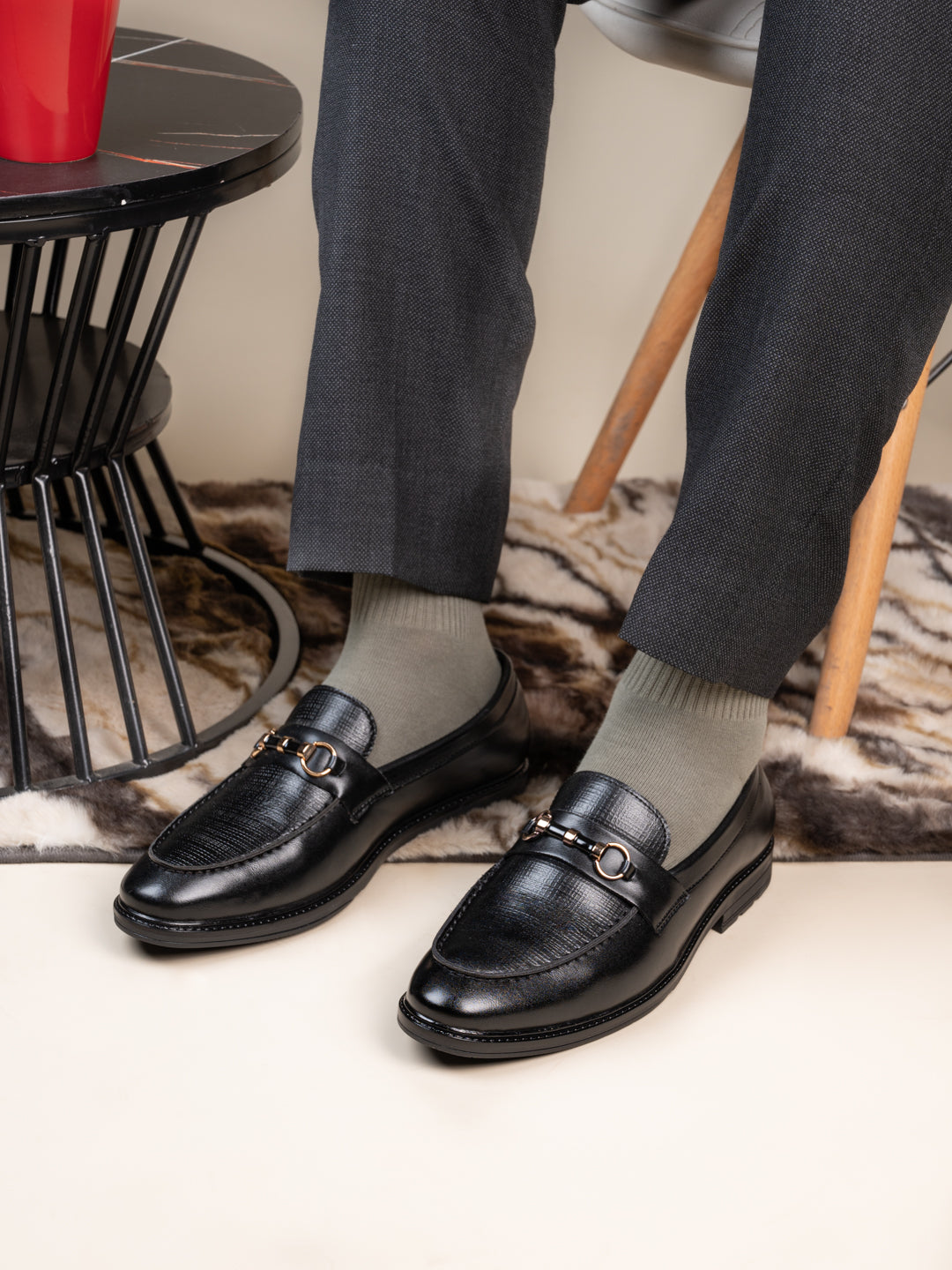 Men's Black  Tan Formal  Loafer