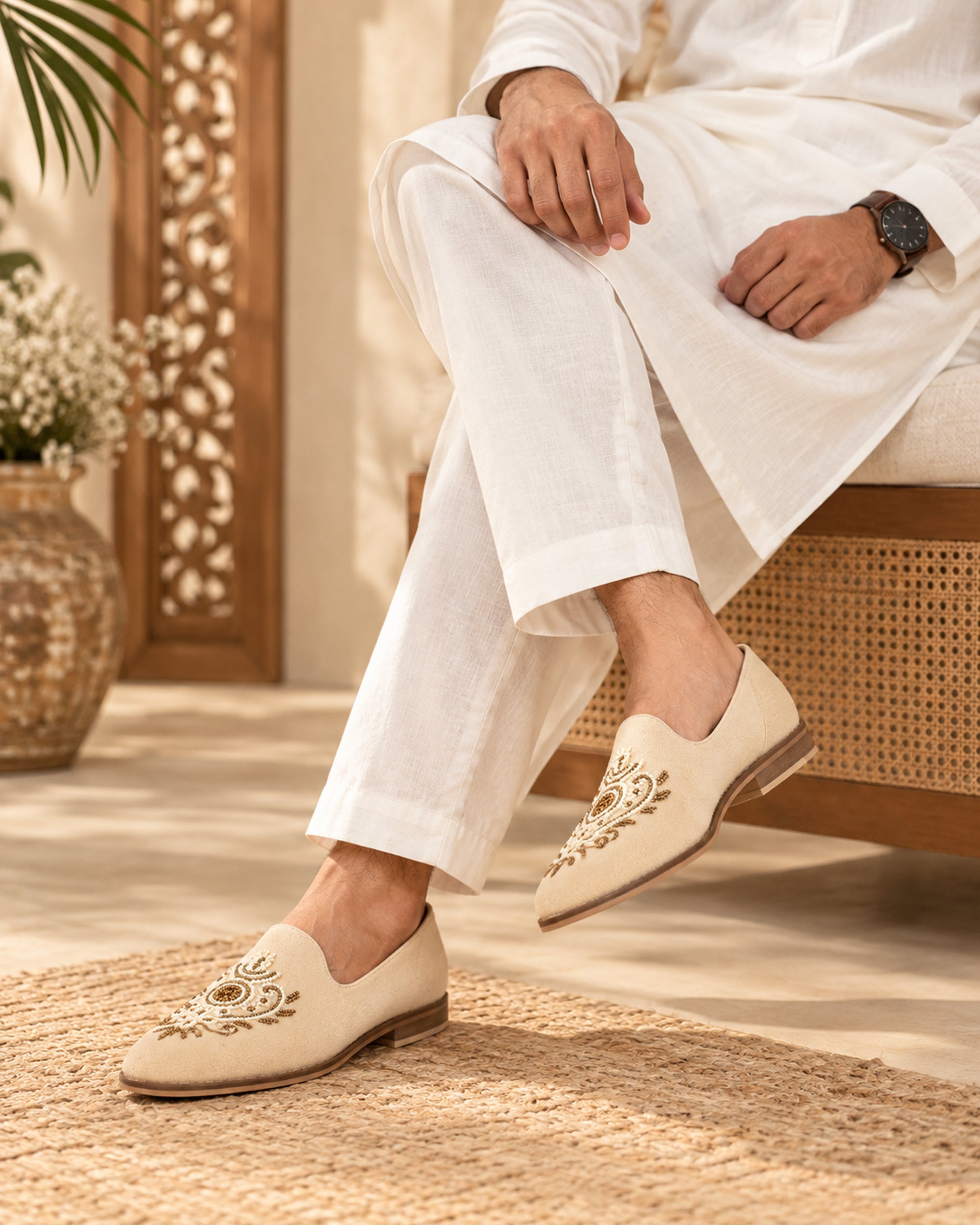 FRANKROMELLO Men Textured Loafers