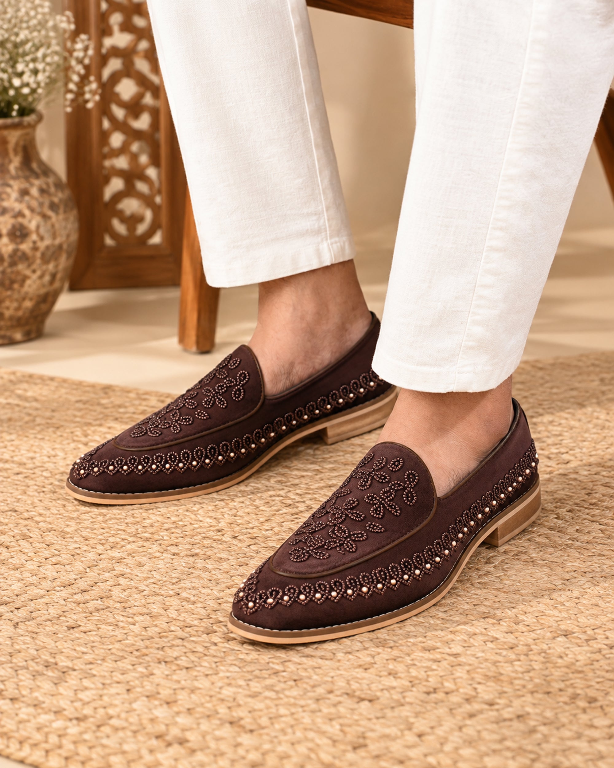 FRANKROMELLO Men Textured Loafers