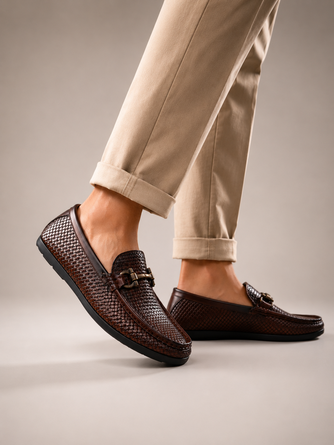 FRANKROMELLO Men Woven Design Loafers