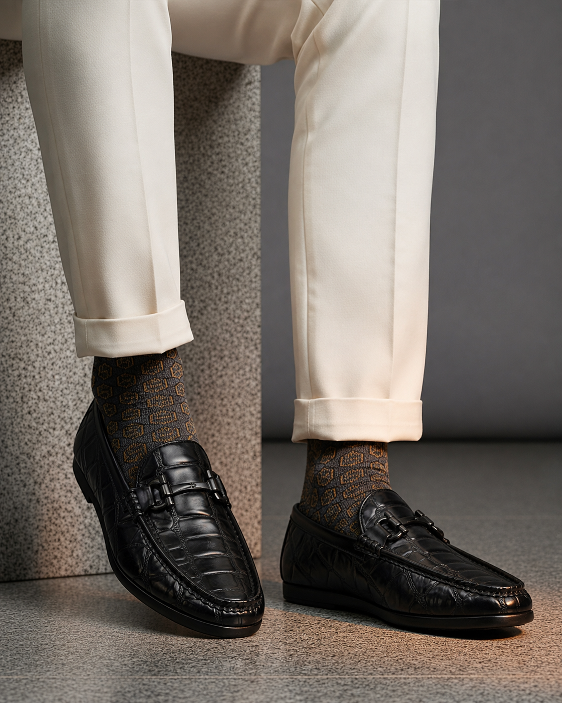 FRANKROMELLO Men Textured Loafers