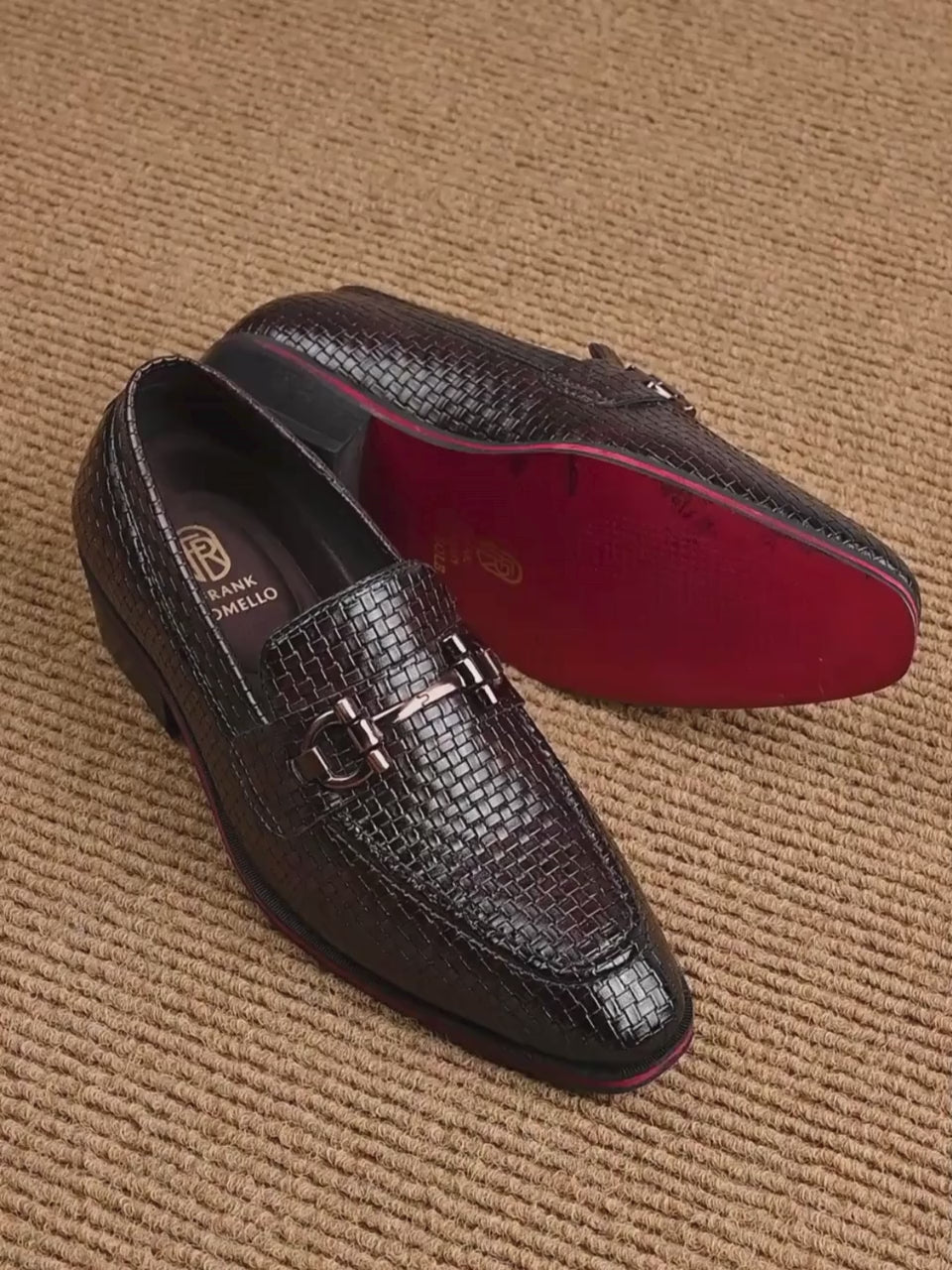 Men's Handcrafted Textured Loafers with Cuban Heels
