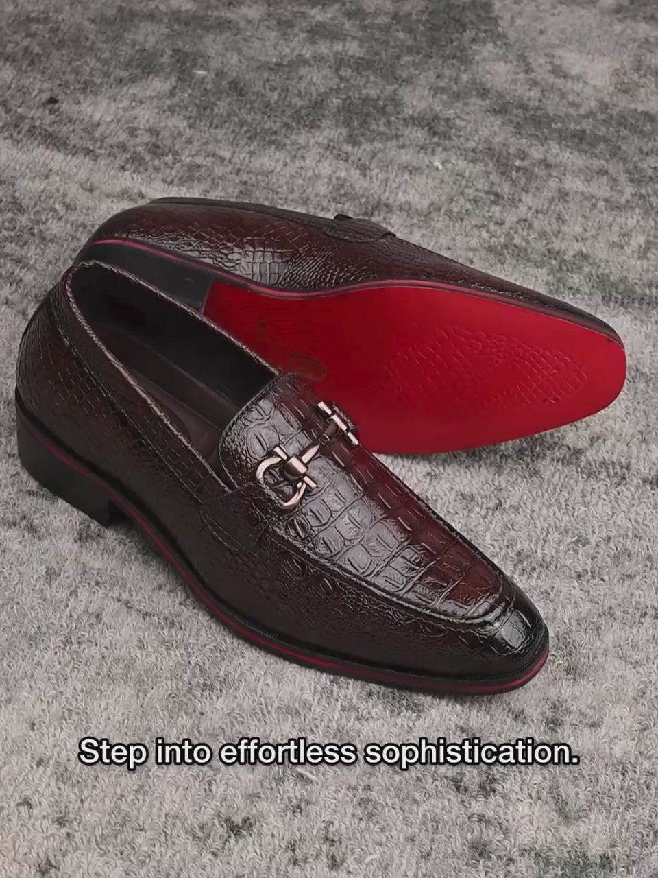 Men's Handcrafted Textured Loafers with Cuban Heels
