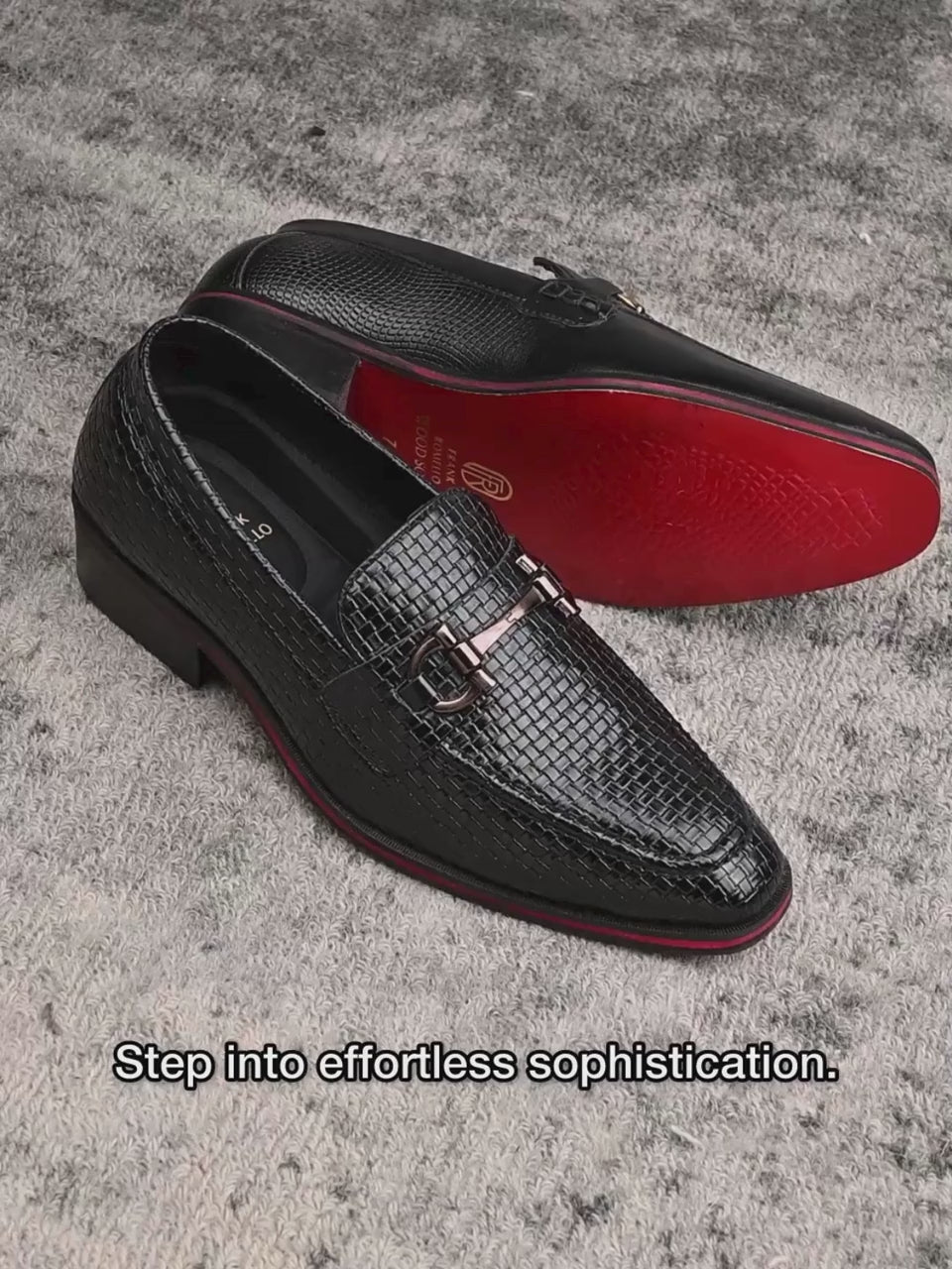 Men's Handcrafted Textured Loafers with Cuban Heels